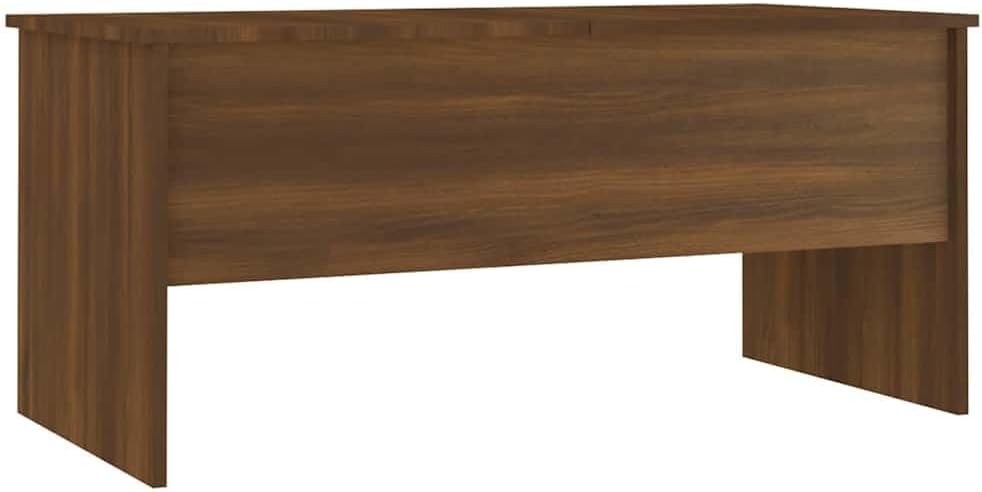Höhenverstellbarer Couchtisch mit Stauraum, Braune Eiche 102 x 50 x 46.5 cm