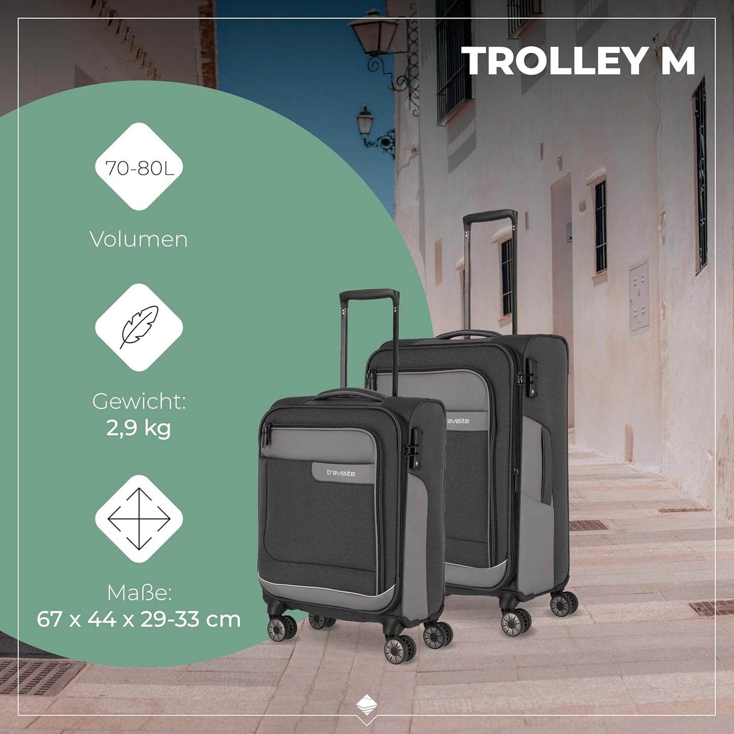 VIIA 4-Rollen Kofferset 4tlg., Large/Medium/Small Set Schiefer (Grau)