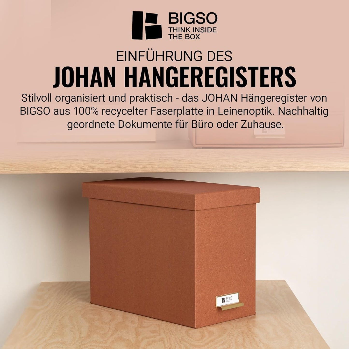 Hängeregisterbox Johan, Braun 35,0 cm x 18,5 cm x 27,0 cm
