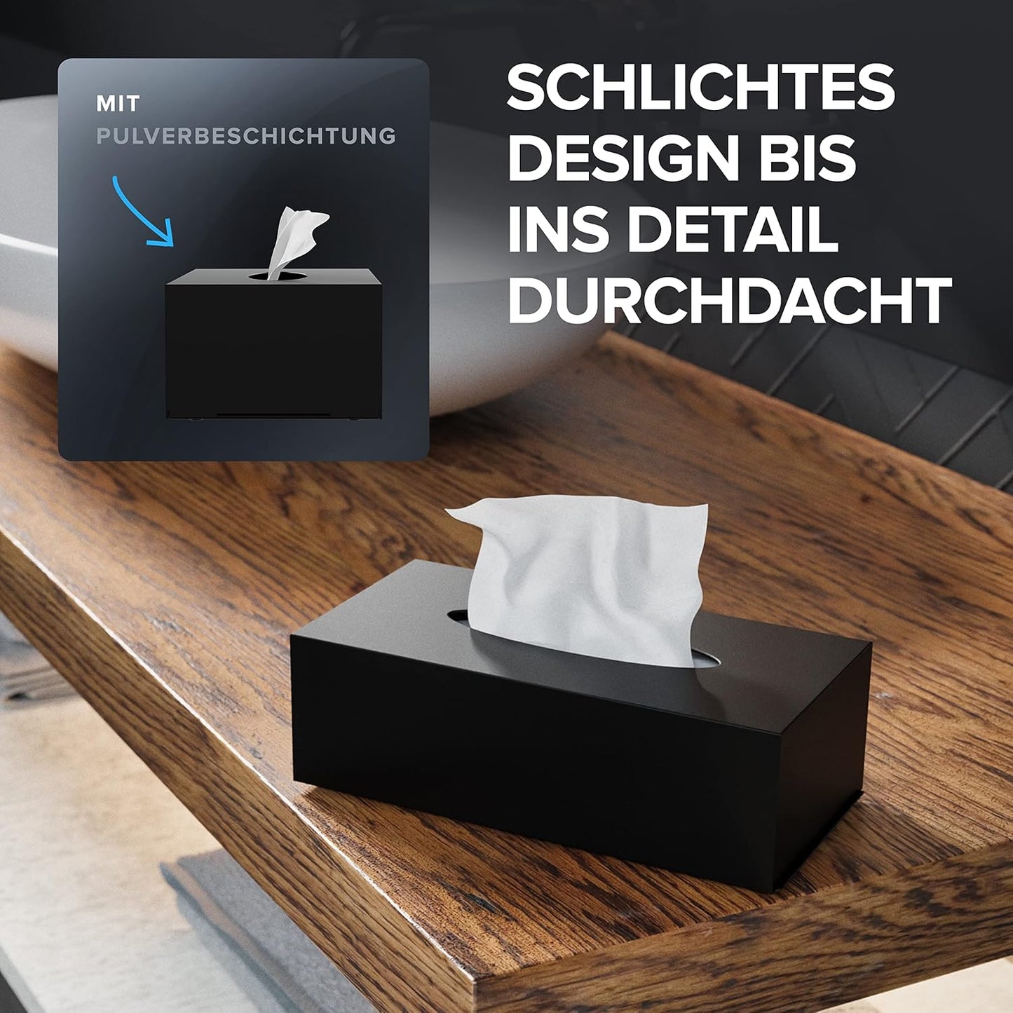 Kosmetiktücher Box Gronnoya, Schwarz