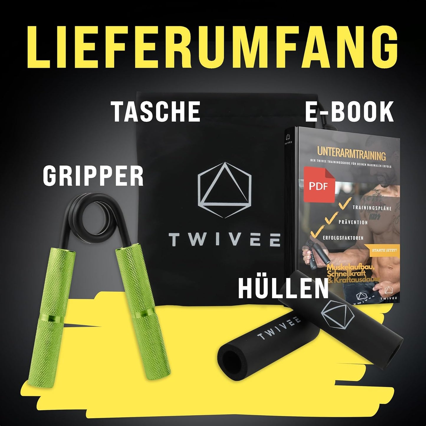 Finger- und Unterarmtrainer, Grün / Schwarz 200 lbs = 90 kg - Profi