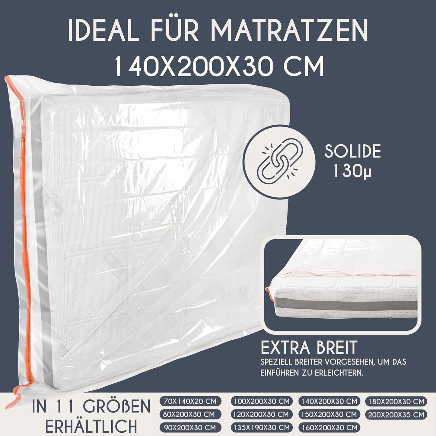 Matratzen-Schutzhülle 2er-Set, 140 x 200 cm - 2er-Set