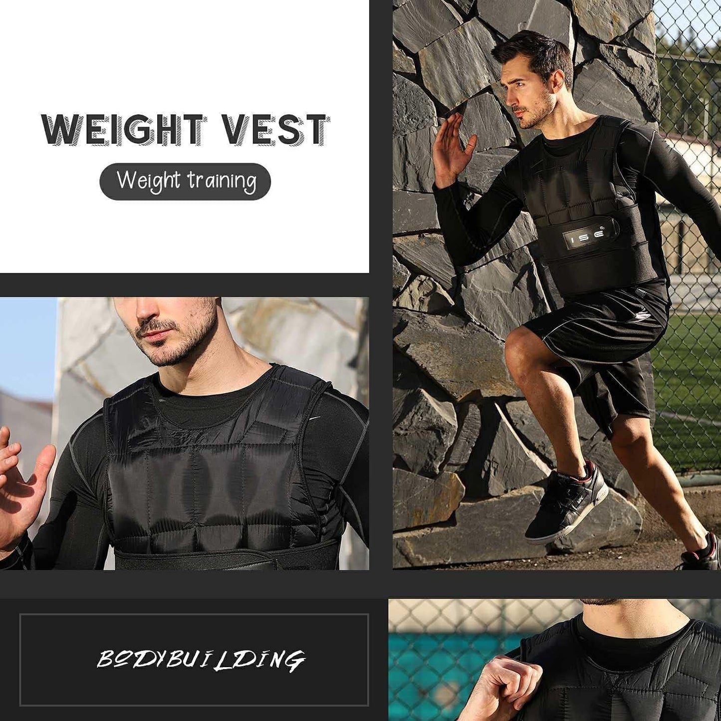 Verstellbare Gewichtsweste für Krafttraining (5-30 kg), 10kg
