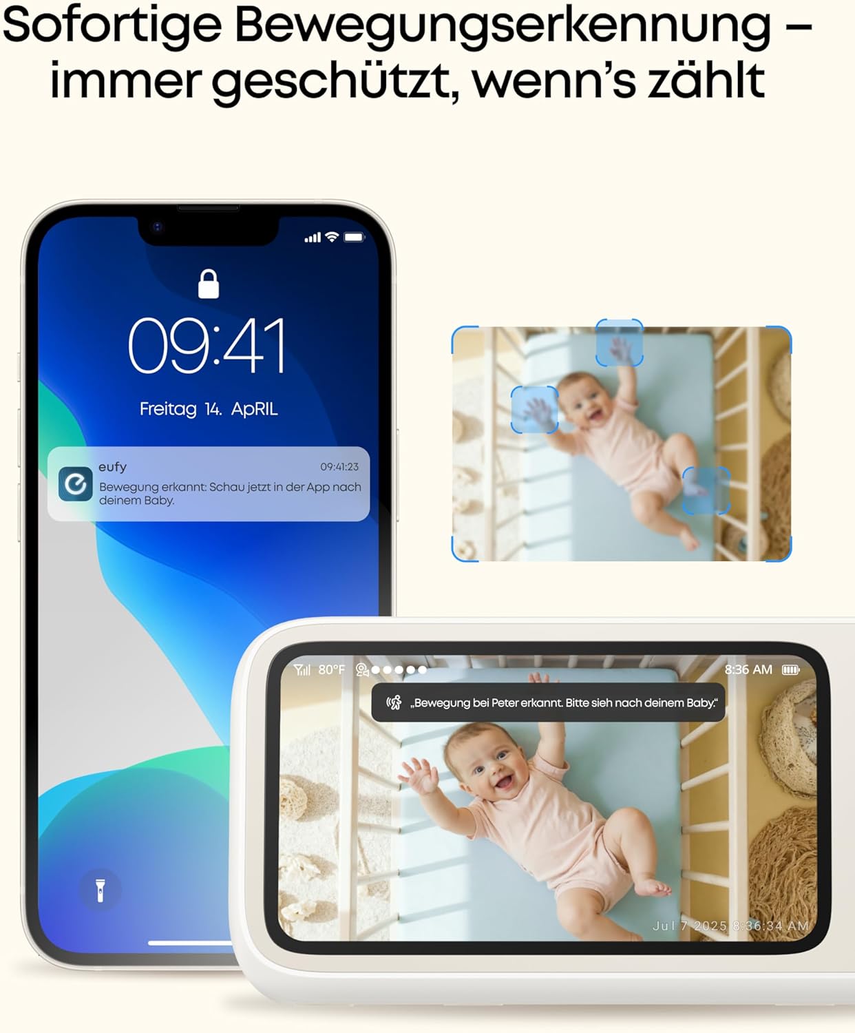 C10 Babyphone mit 2K Kamera & 12 Std. Akku, 2K Babyphone C10