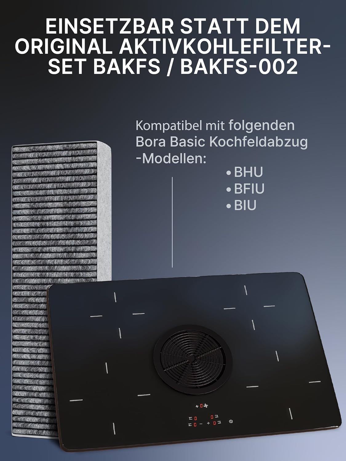 2 x Ersatz-Aktivkohlefilter für Bora Basic, 2 Stück (1er Pack)