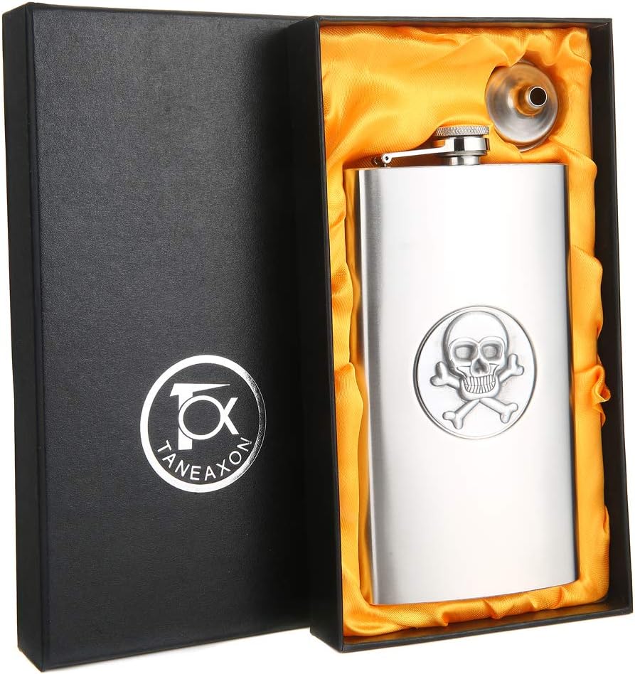 Flachmann mit Totenkopf-Muster, 12 oz E. Totenkopf-muster