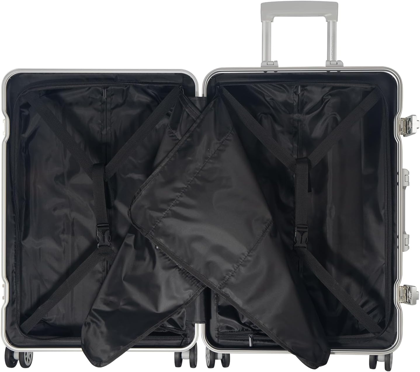 3-teiliges Hartschalen-Kofferset, Silber