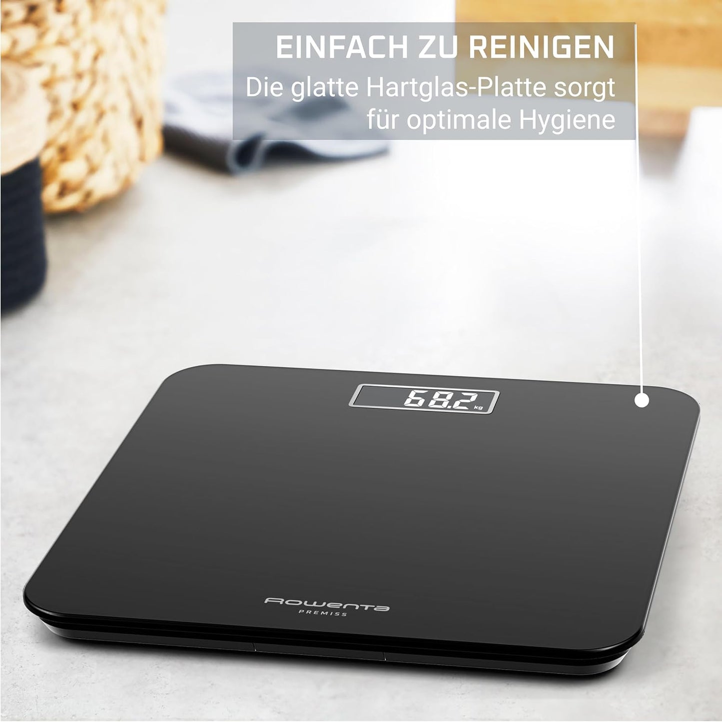 Premiss 2.0 Personenwaage mit LCD-Display, Schwarz