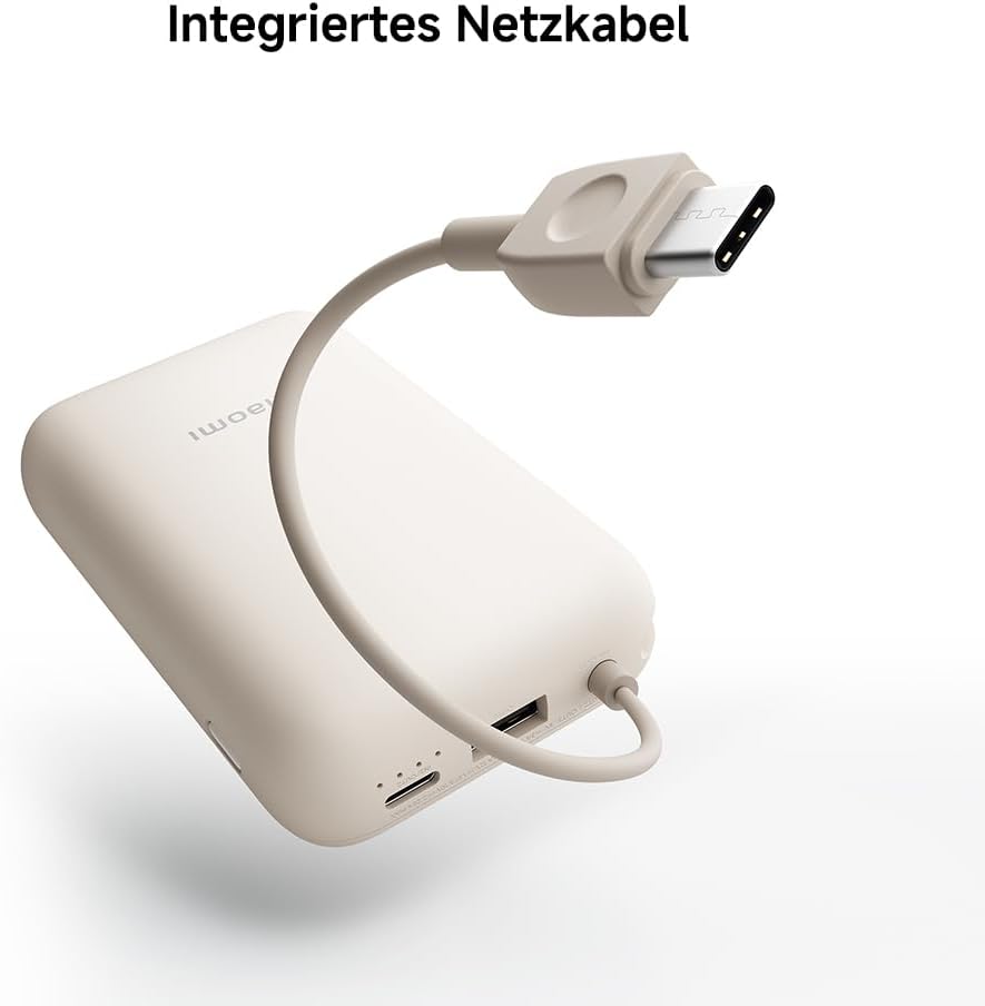 Power Bank 10000mAh (Integrated Cable), Tan 10000mAh