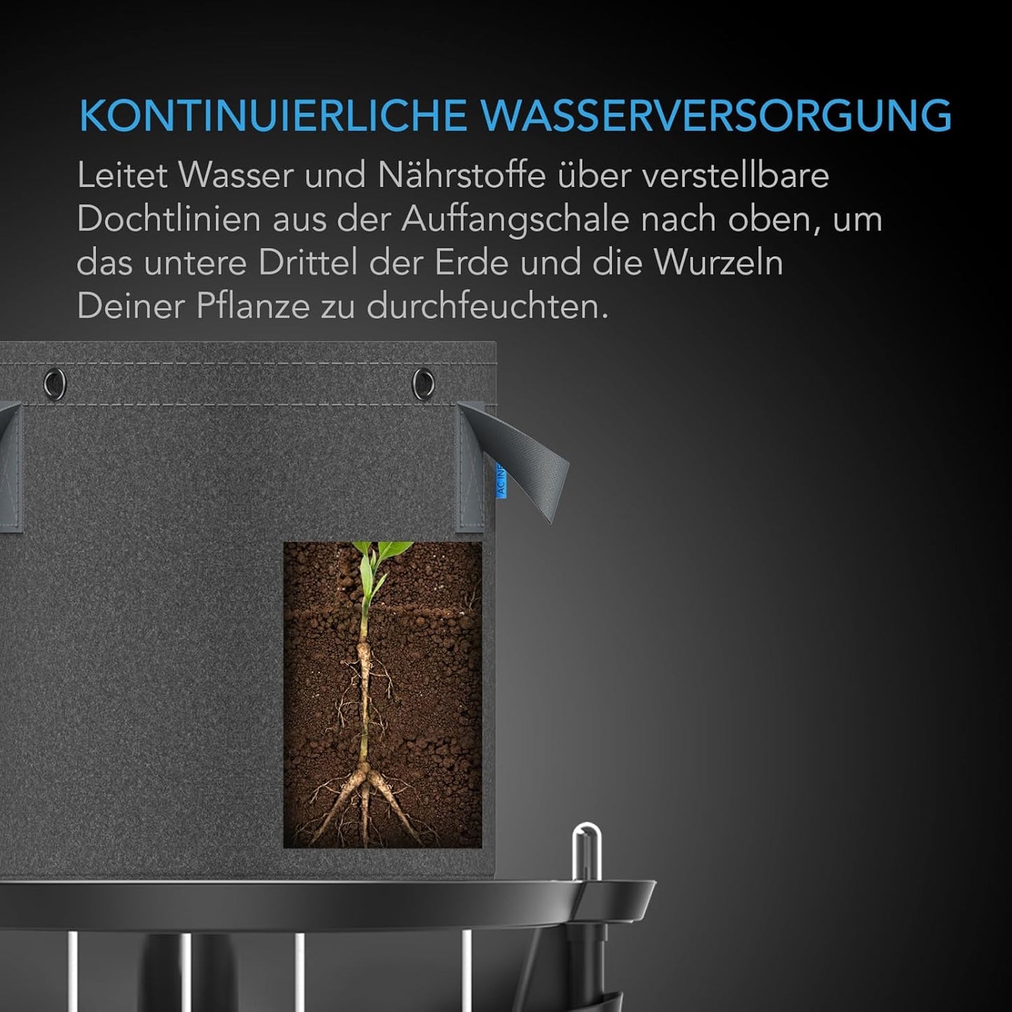 Selbstbewässerungsbasis XL für Stofftöpfe, 4er-Set, XL