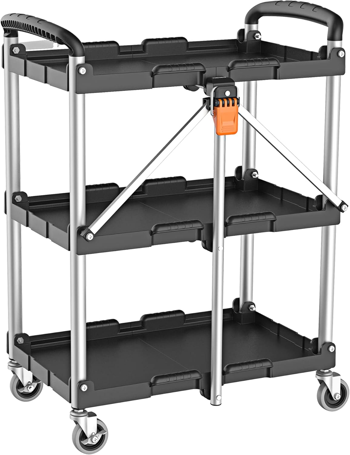 Klappbarer Servierwagen mit Rollen, 65kg Tragkraft