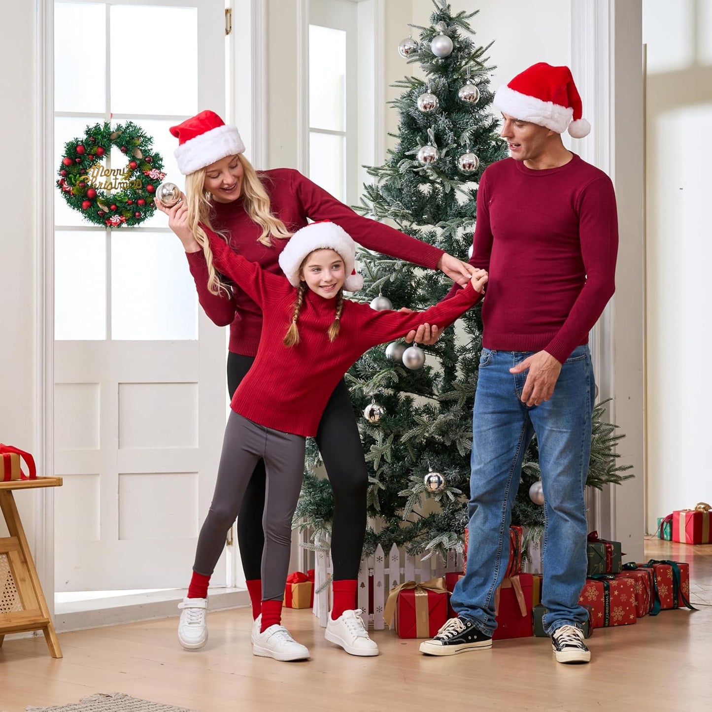 2-teiliges Weihnachtsmützen-Set, Erwachsene 2 Stück Weihnachtsmütze