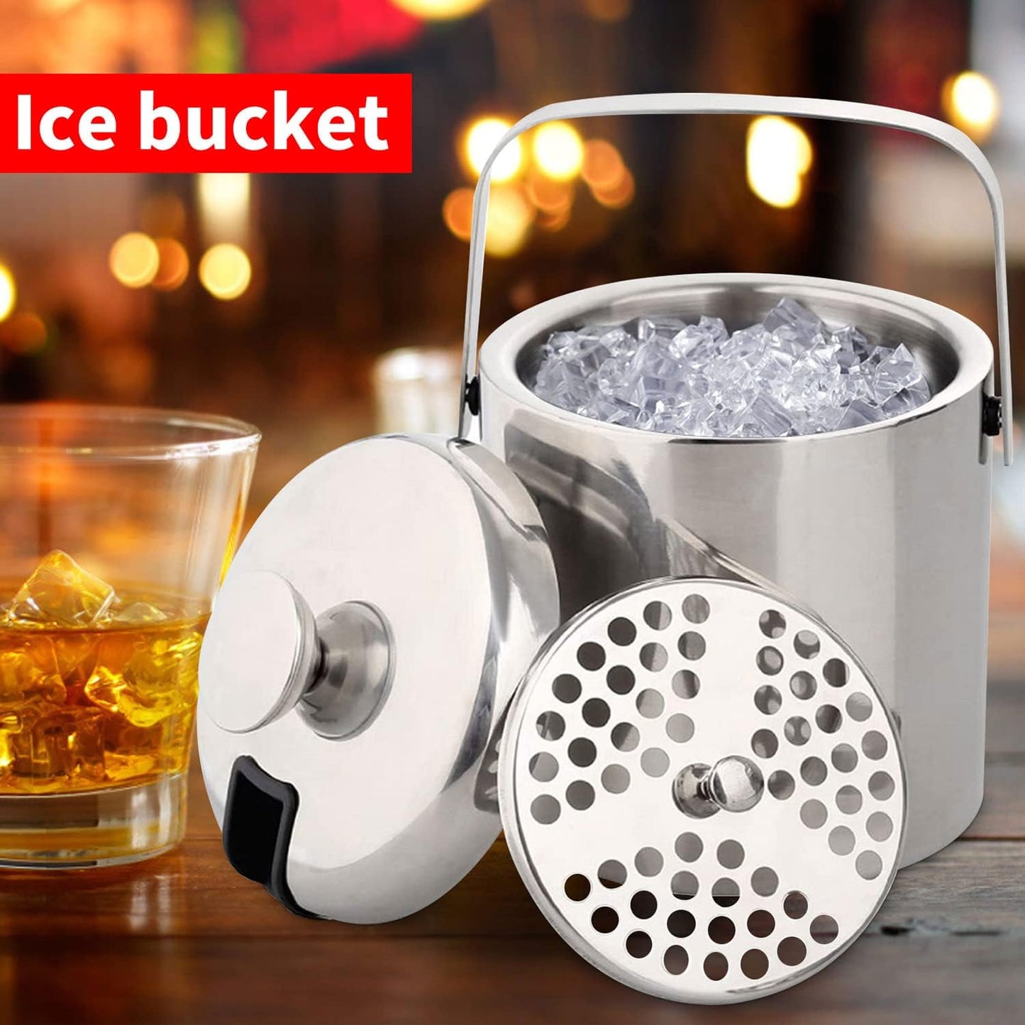 Eiseimer mit Deckel und Zange, 3L