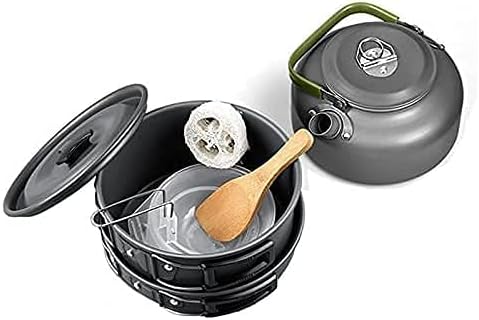 10-teiliges Camping-Kochgeschirr-Set, stapelbar
