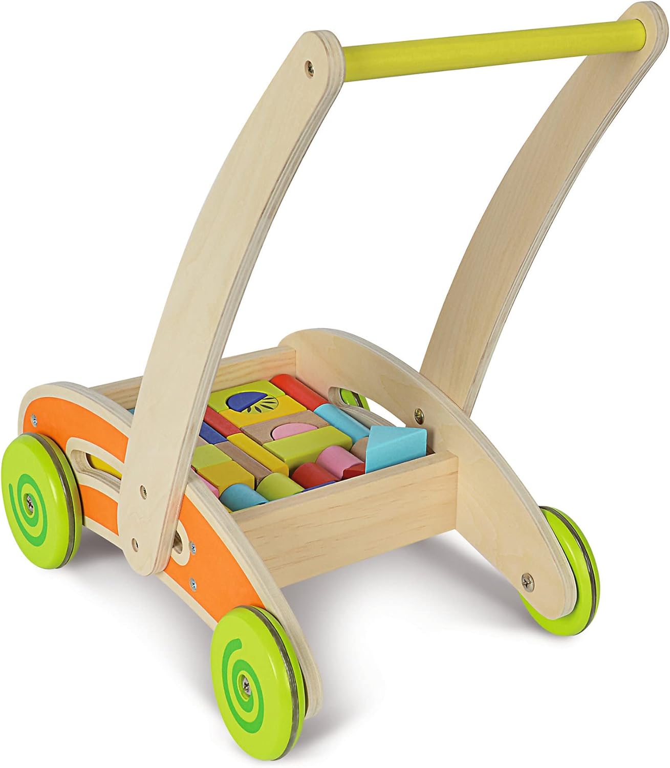 Lauflernwagen mit Holzbausteinen