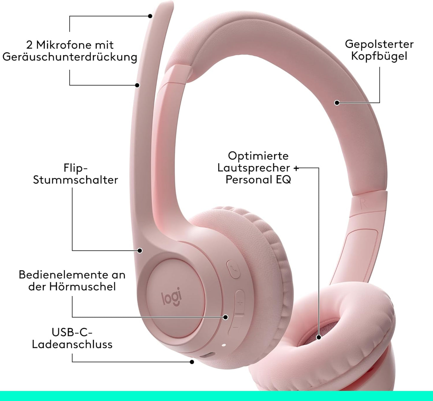 Zone 300 Wireless Bluetooth Headset, Zone 300 Standard Version Rosa