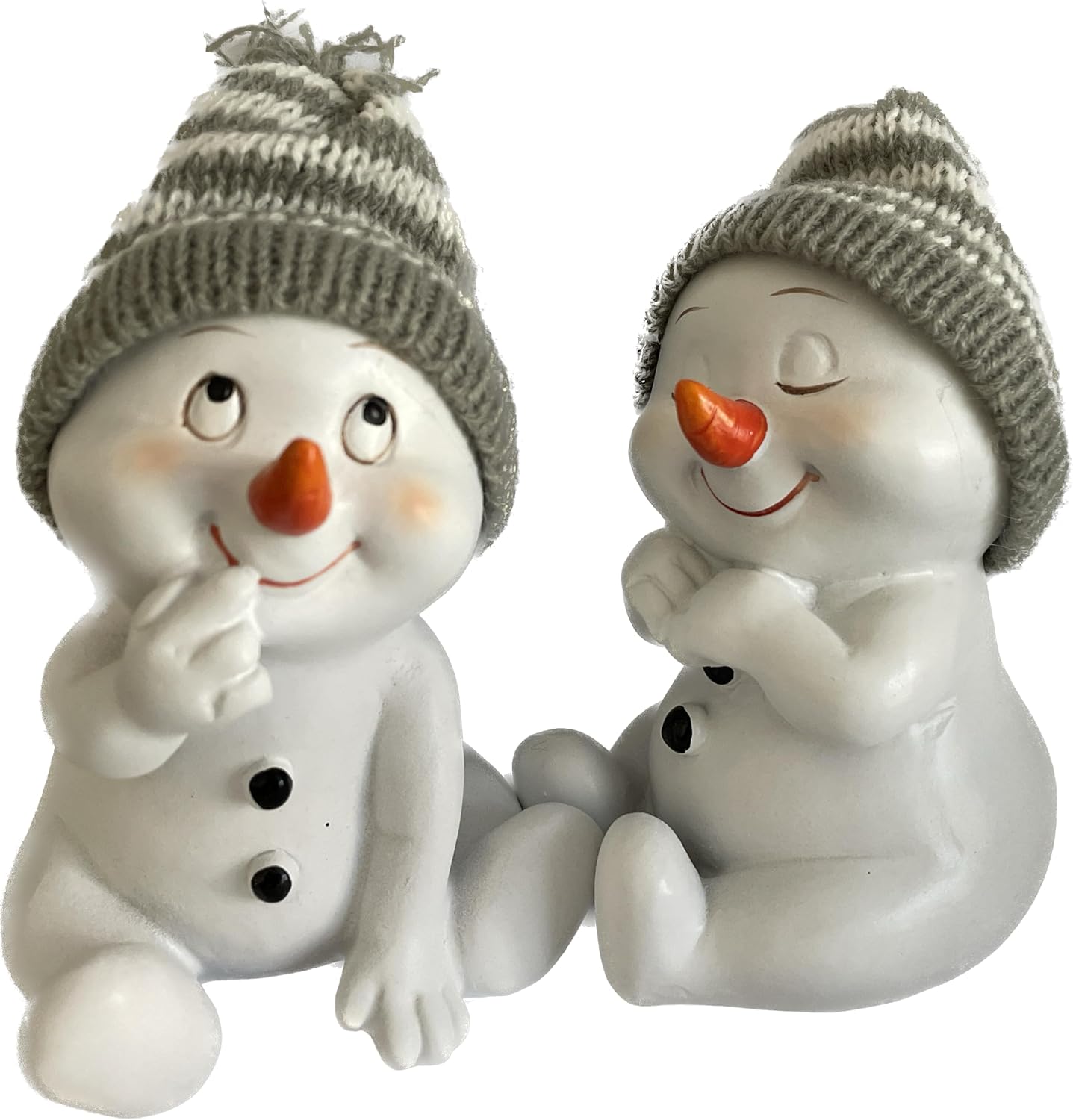 Schneemann-Figuren Set, Grau Sitzend