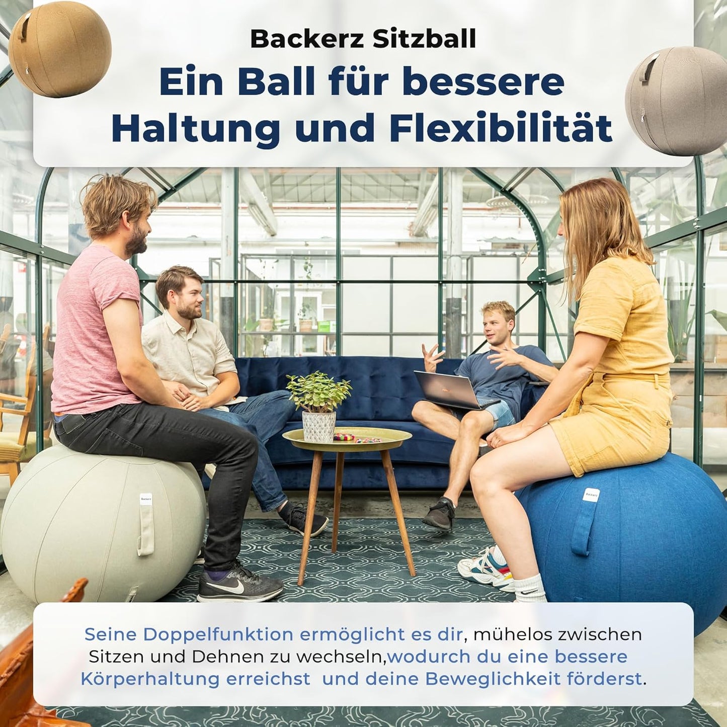Ergonomischer Sitzball für Büro & Home Office (55 cm), 55 cm Dark Gray