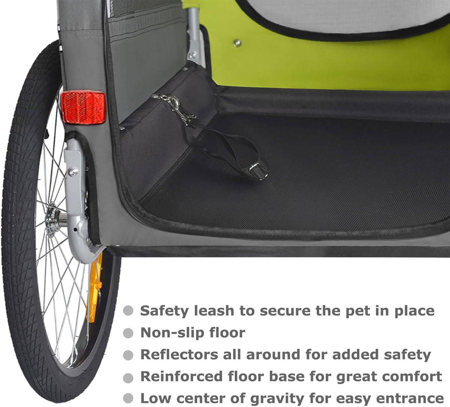 Premium Hundeanhänger 2-in-1 Buggy & Jogger (bis 23kg), Grün