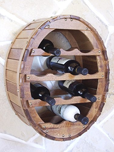 Weinregal Weinfass, 12 Flaschen Braun hängend