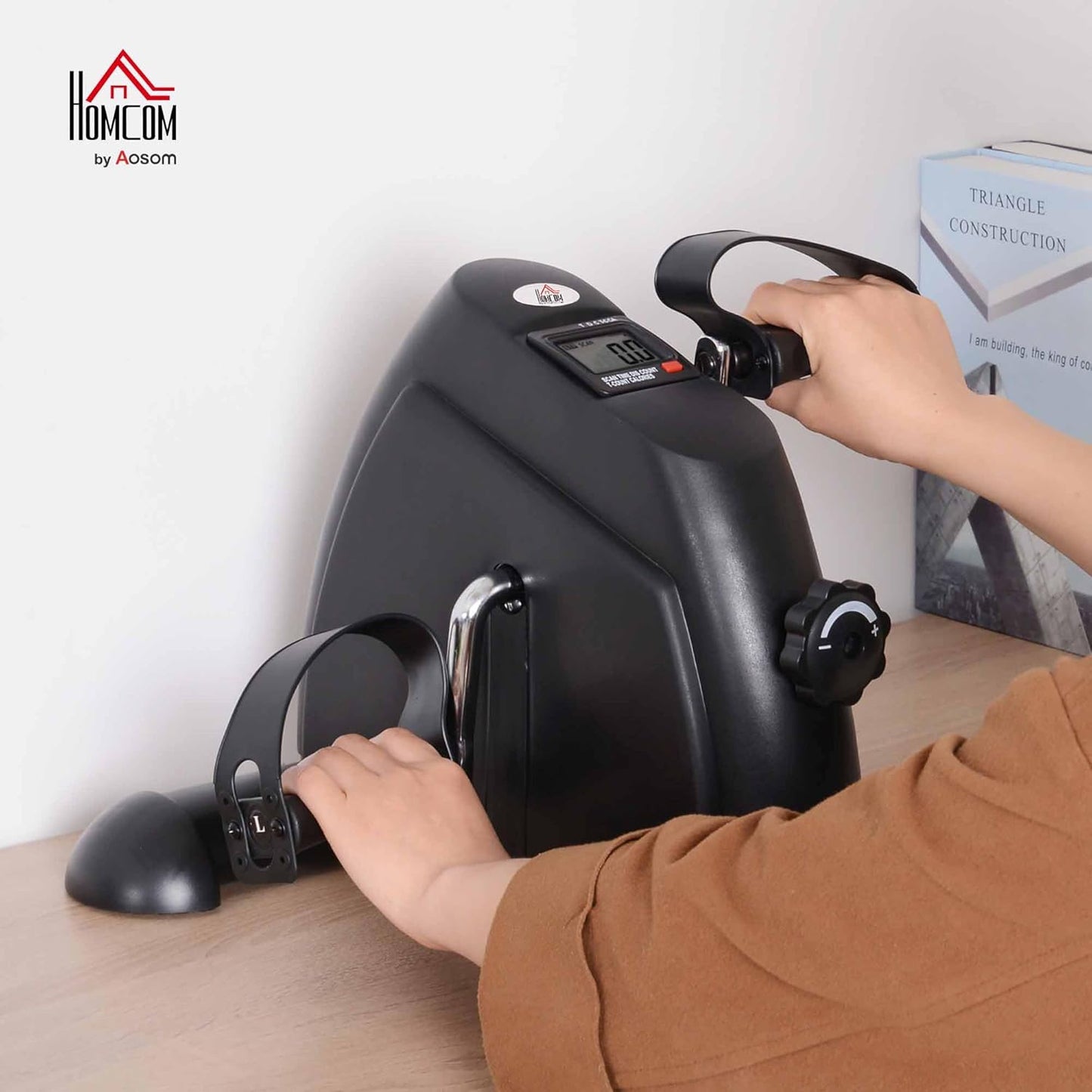 Pedaltrainer mit LCD-Display, B39 x T40 x H31 cm Schwarz
