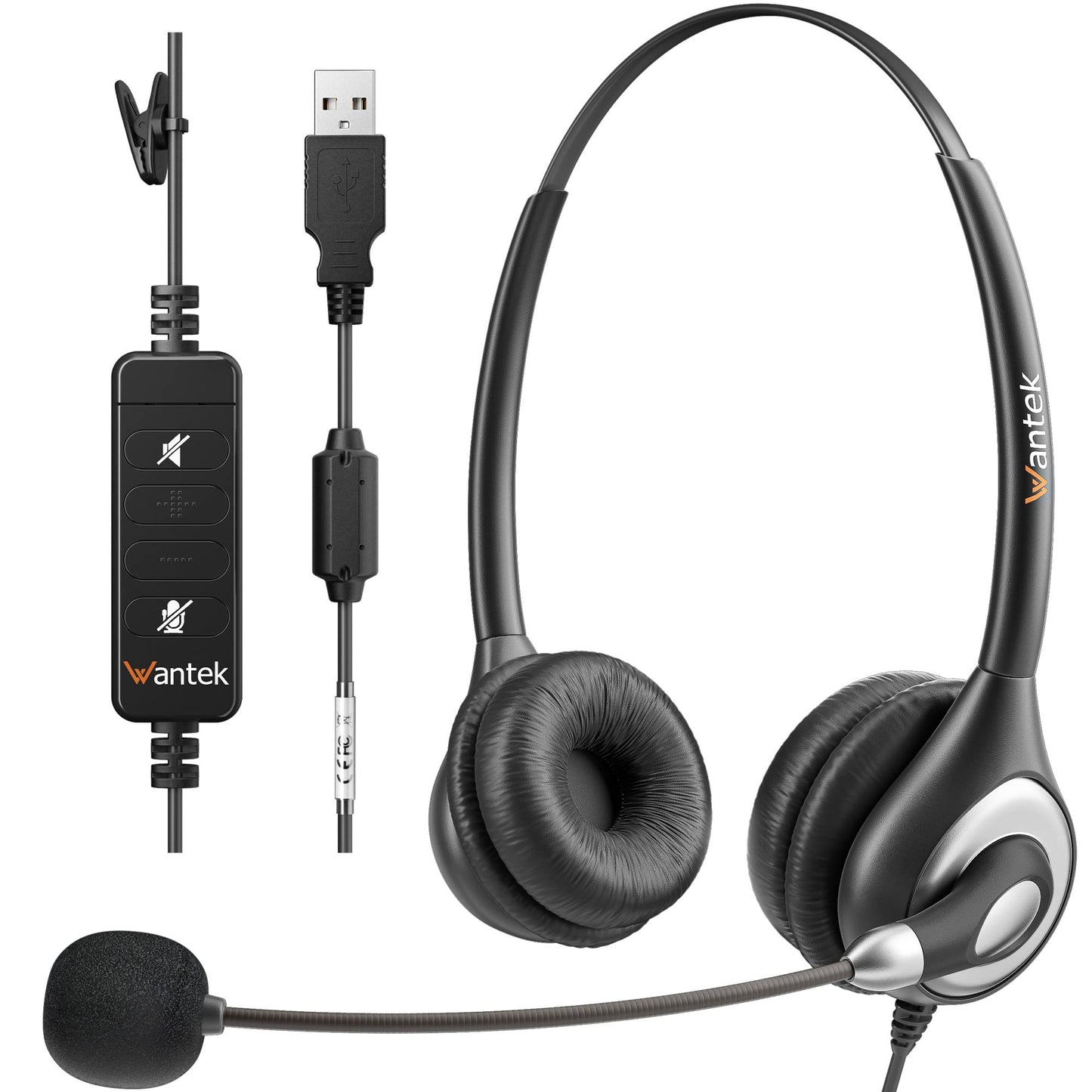 Headsets 602N mit Noise Cancelling Mikrofon & USB Adapter, mattschwarz‌