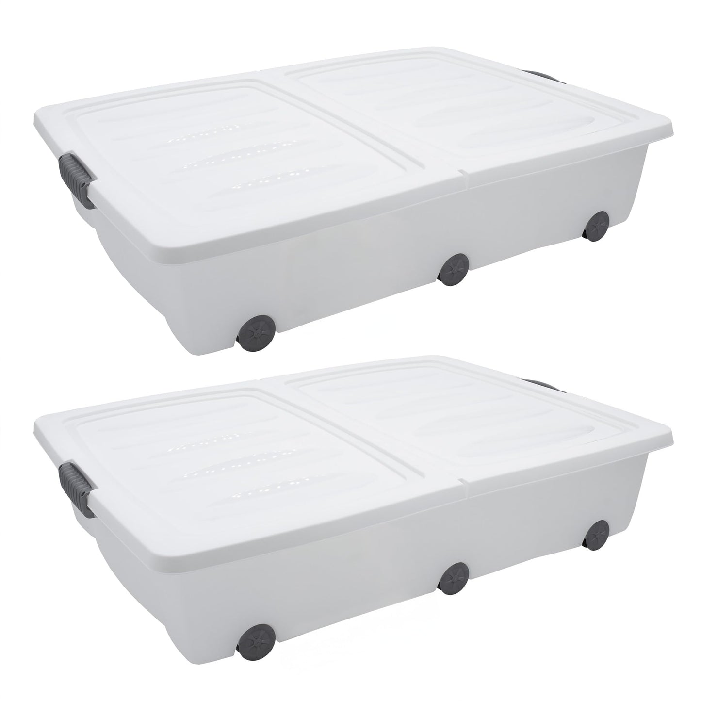 2er-Set Unterbettkommode mit Klappverschluss, 60 L / 2er