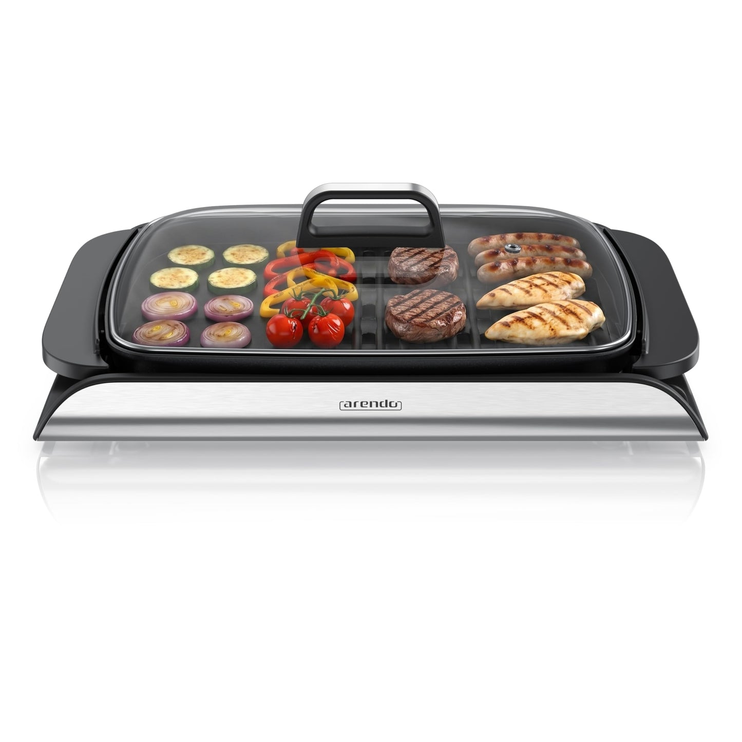 Elektro-Tischgrill mit Glasdeckel, 2000W