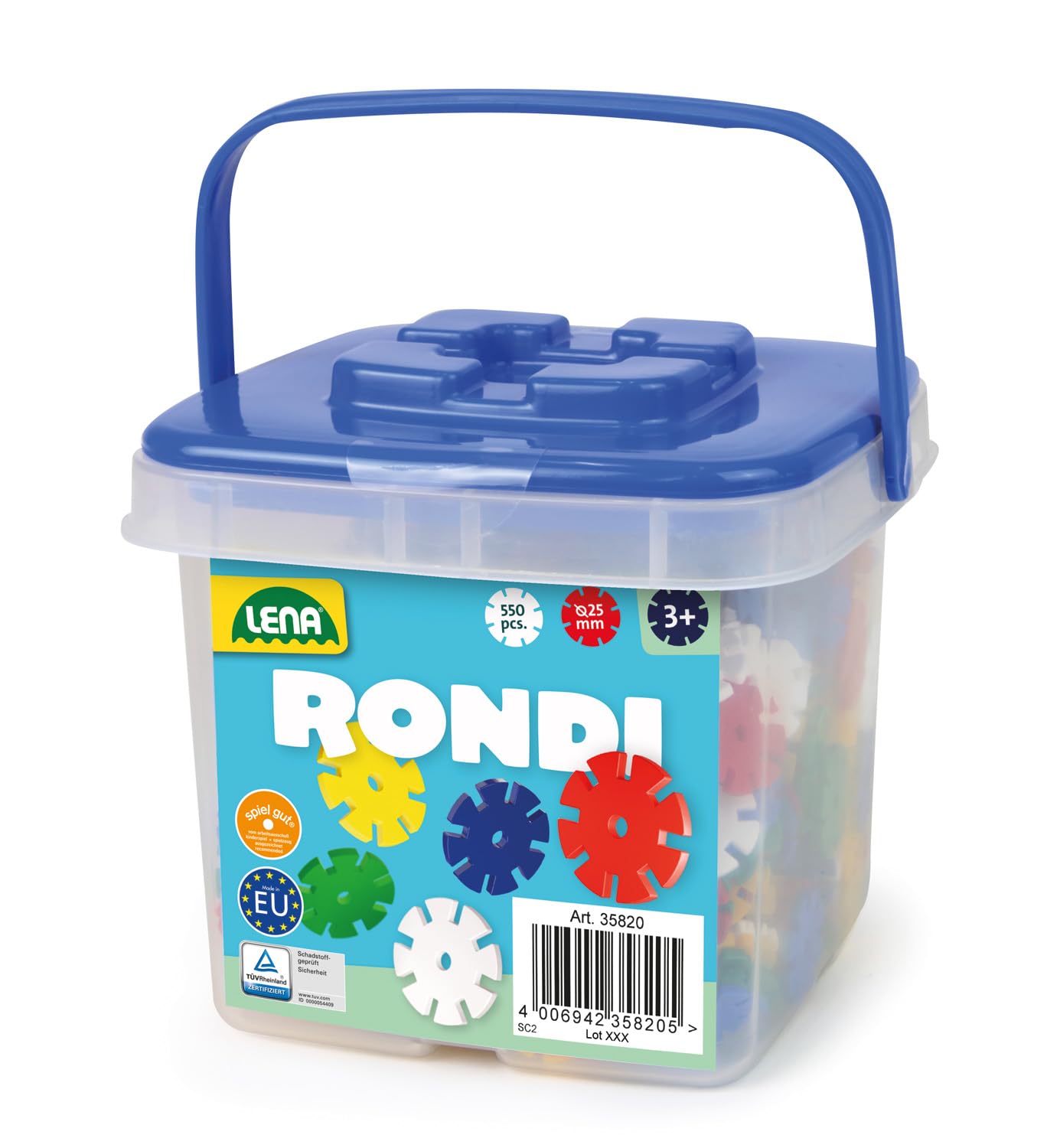 Rondi 25 Eimer mit 550 Steckbausteine, 25 mm