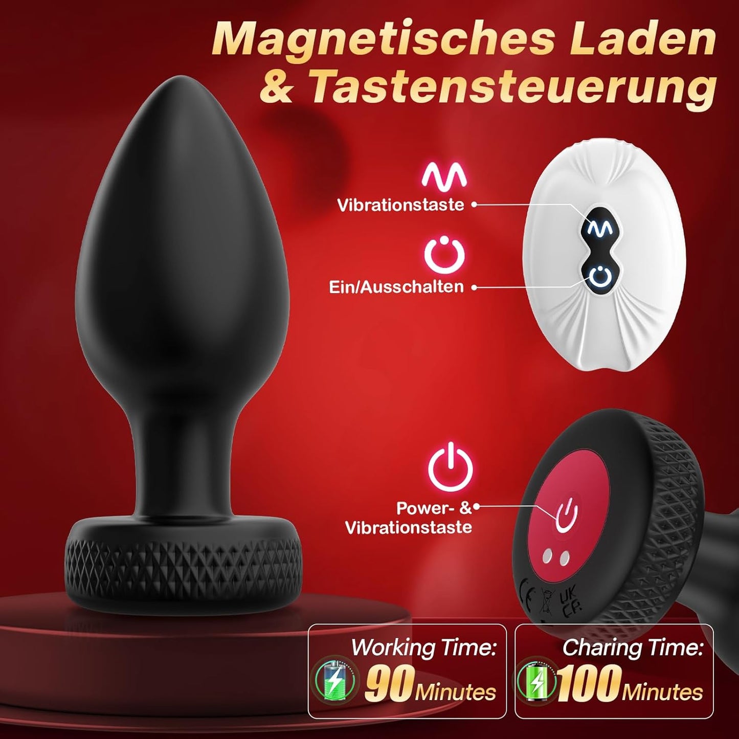 3er-Set Analplugs mit Vibrationen, Fernbedienung und Analdusche