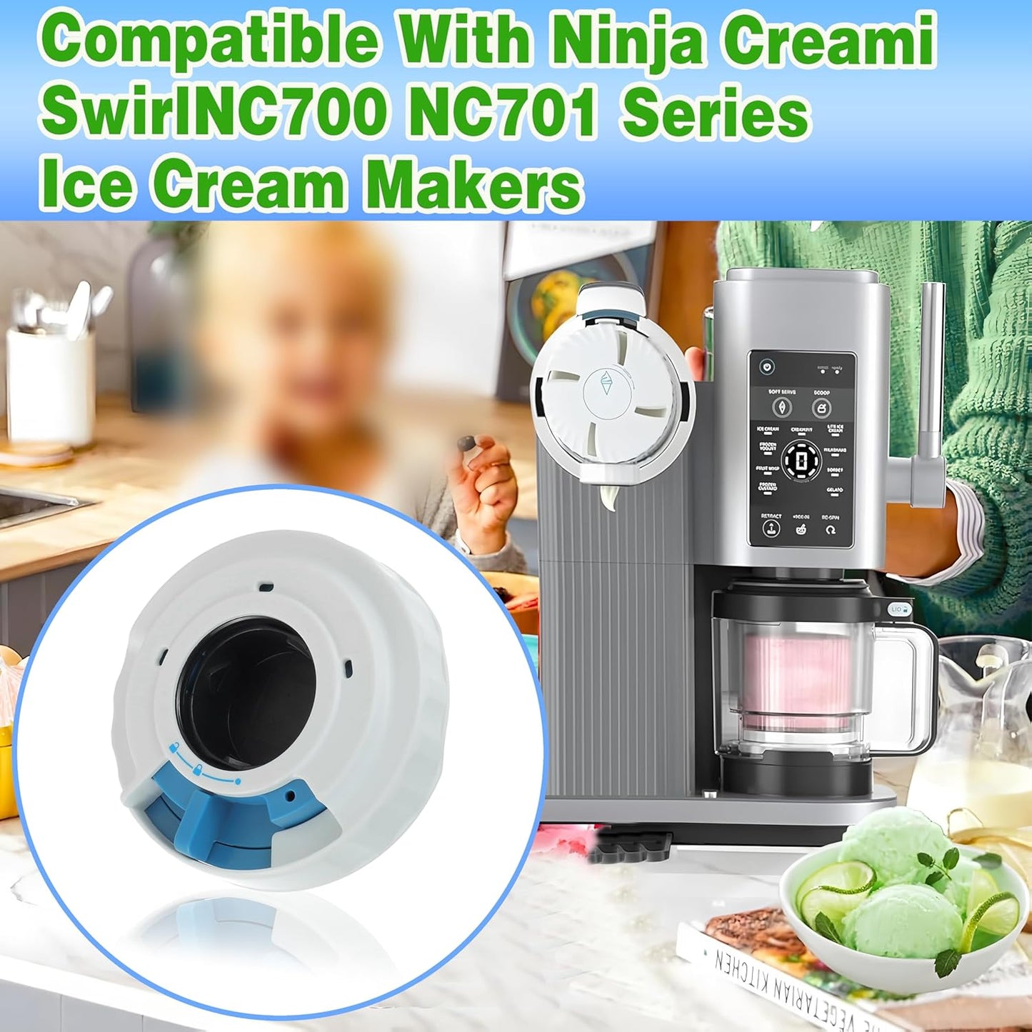 Ersatzdeckel für Ninja Creami NC700/NC701 Eismaschine, ohne Paddel