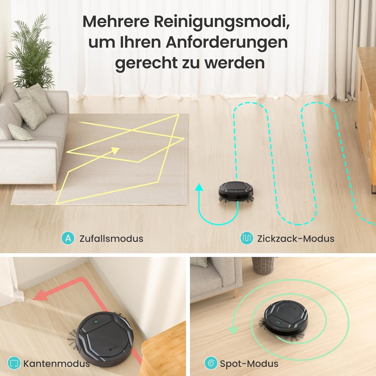 Staubsaugerroboter M210P mit WLAN/Alexa/App Integration, Kohleschwarz