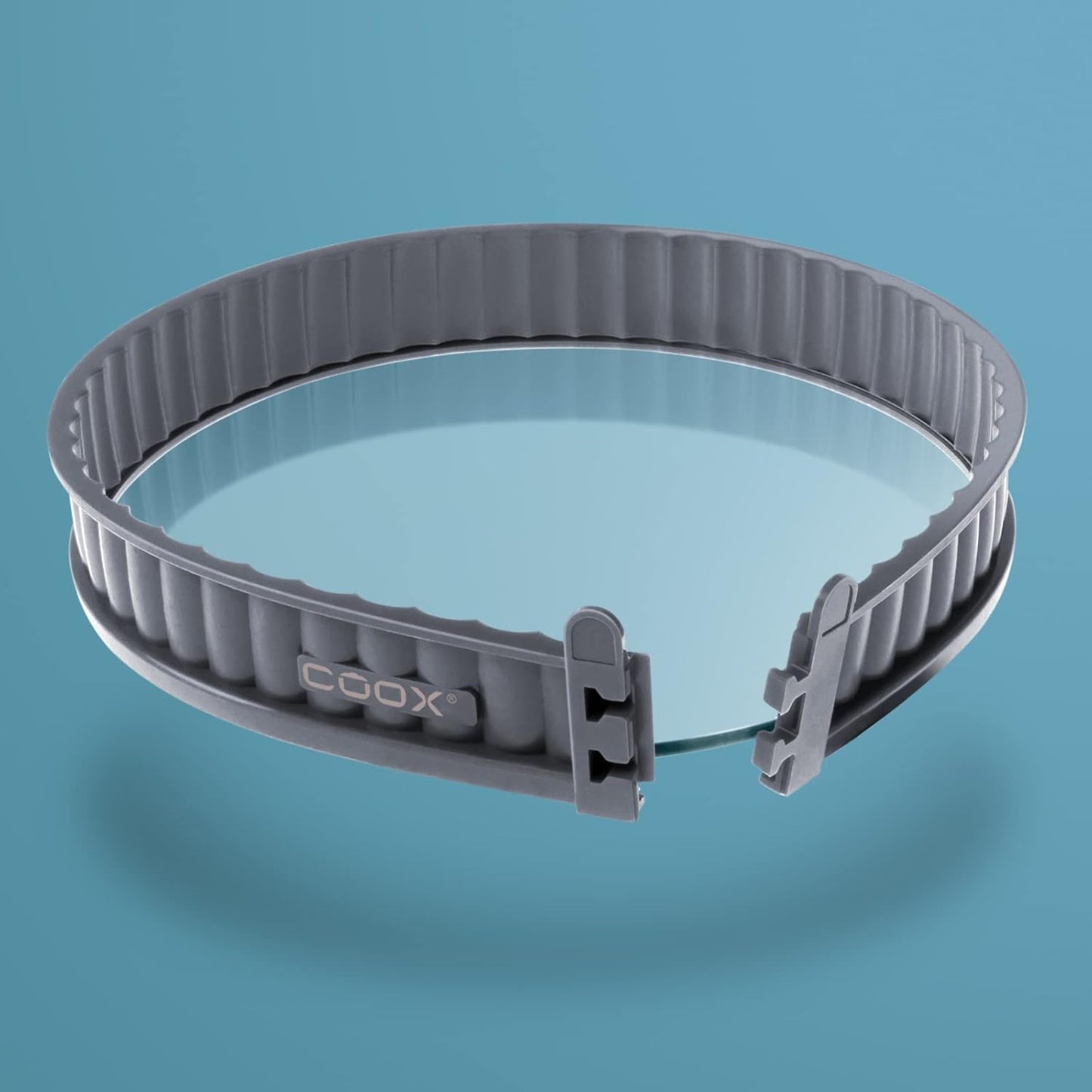 Quicheform mit Glas-Servierplatte, Grau Single
