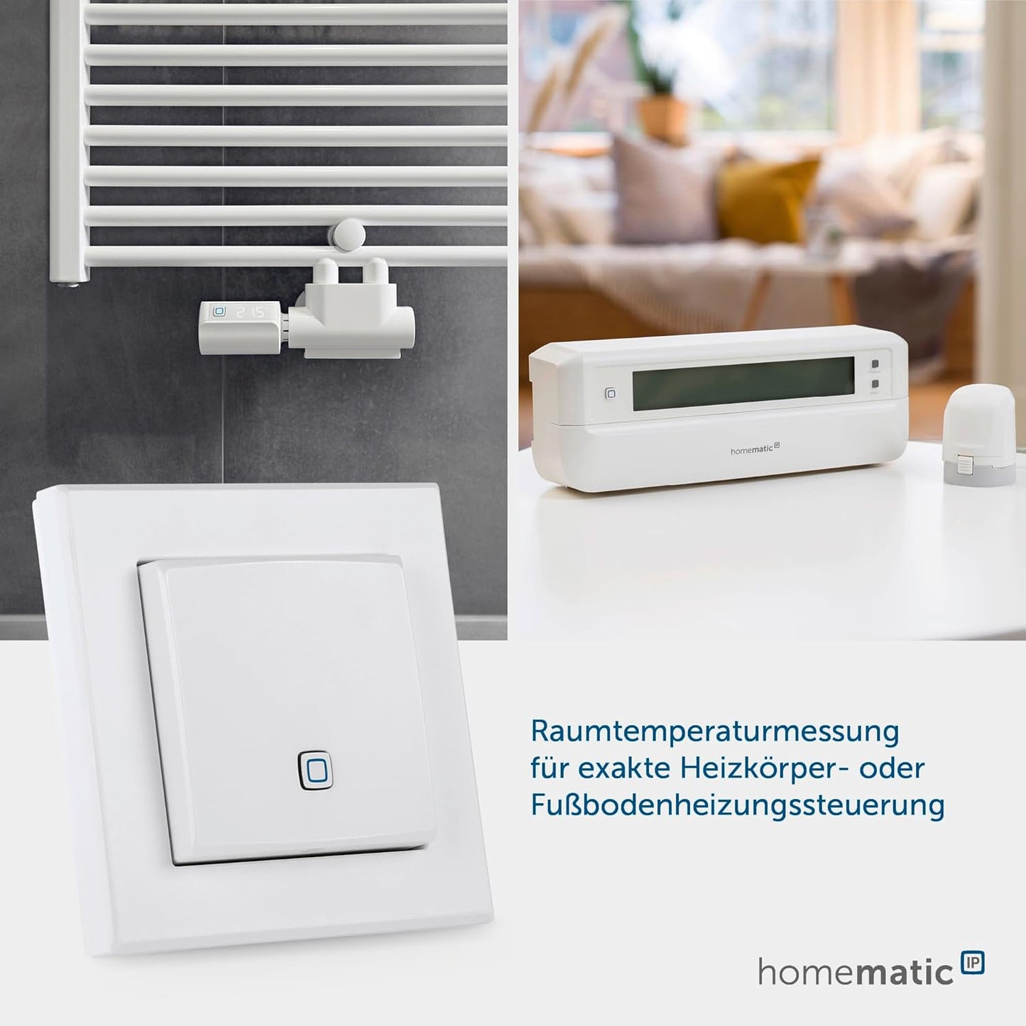 Temperatur- und Luftfeuchtigkeitssensor, ohne Display, ohne Stellrad