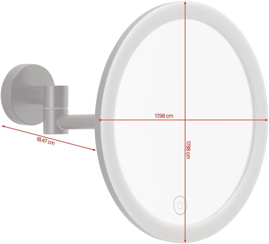 LED-Kosmetikspiegel mit Touch Control und Gelenkarm, VISIOON LED Schwarz