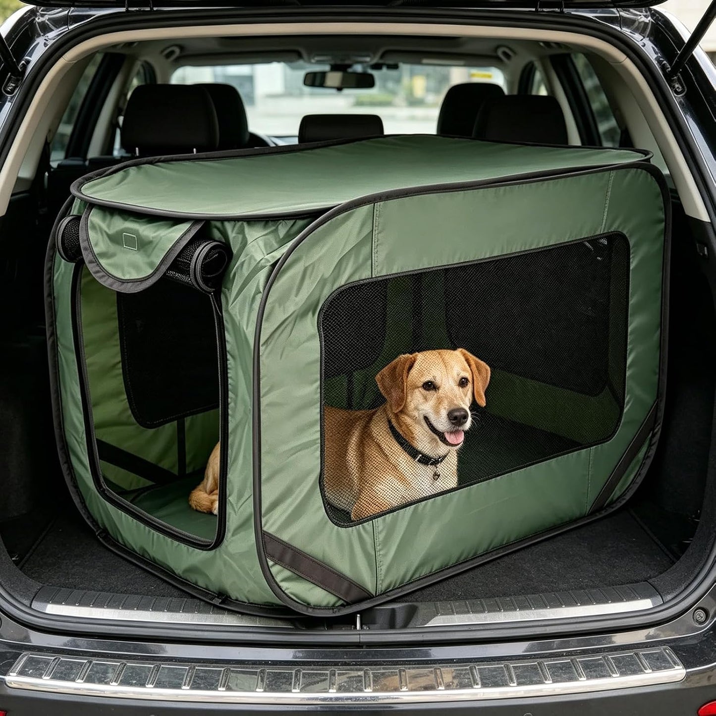 Faltbare Hundetransportbox für Auto und Reisen