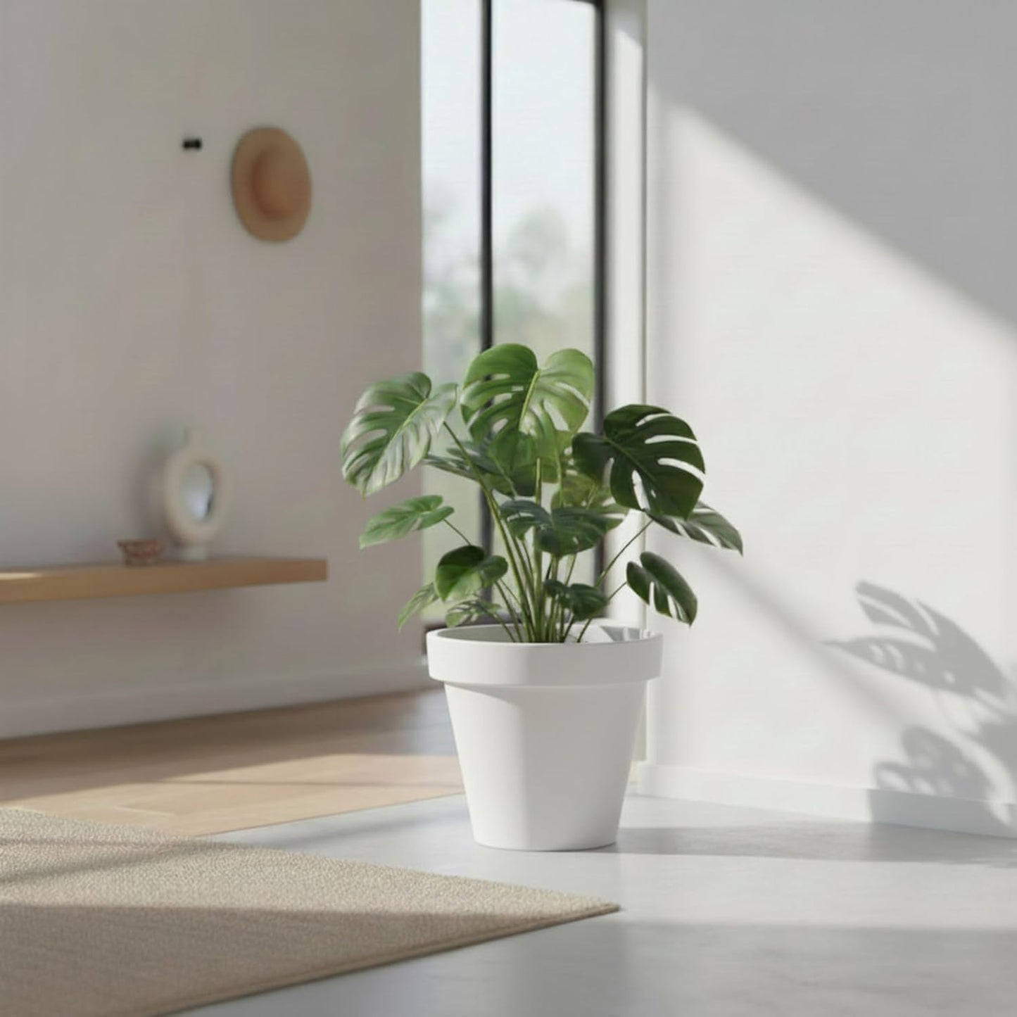 Grosser runder Pflanzkübel für Innen und Aussen, Ø 48 cm Weiss