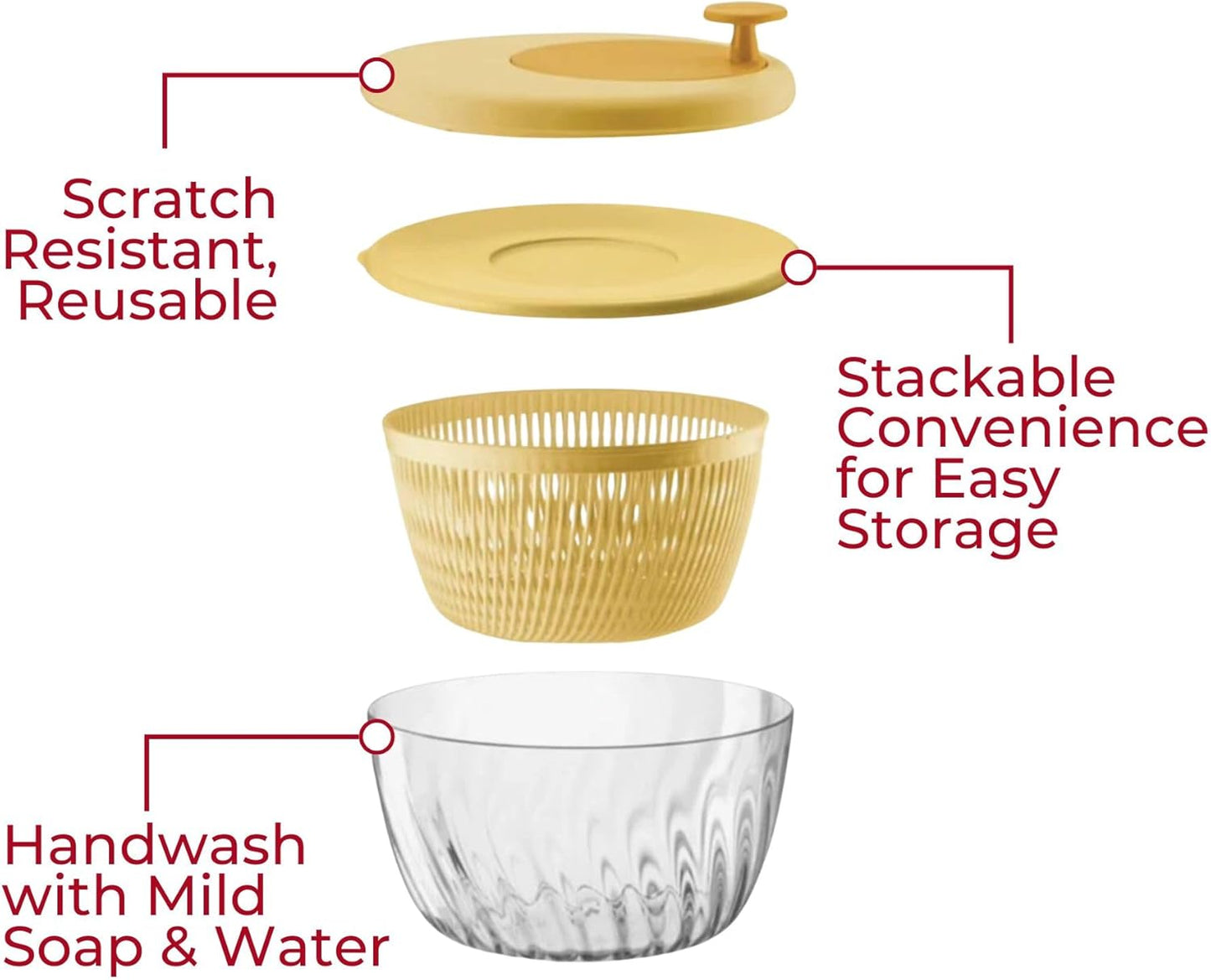 Spin&Store Salatschleuder mit Deckel, One Size Yellow