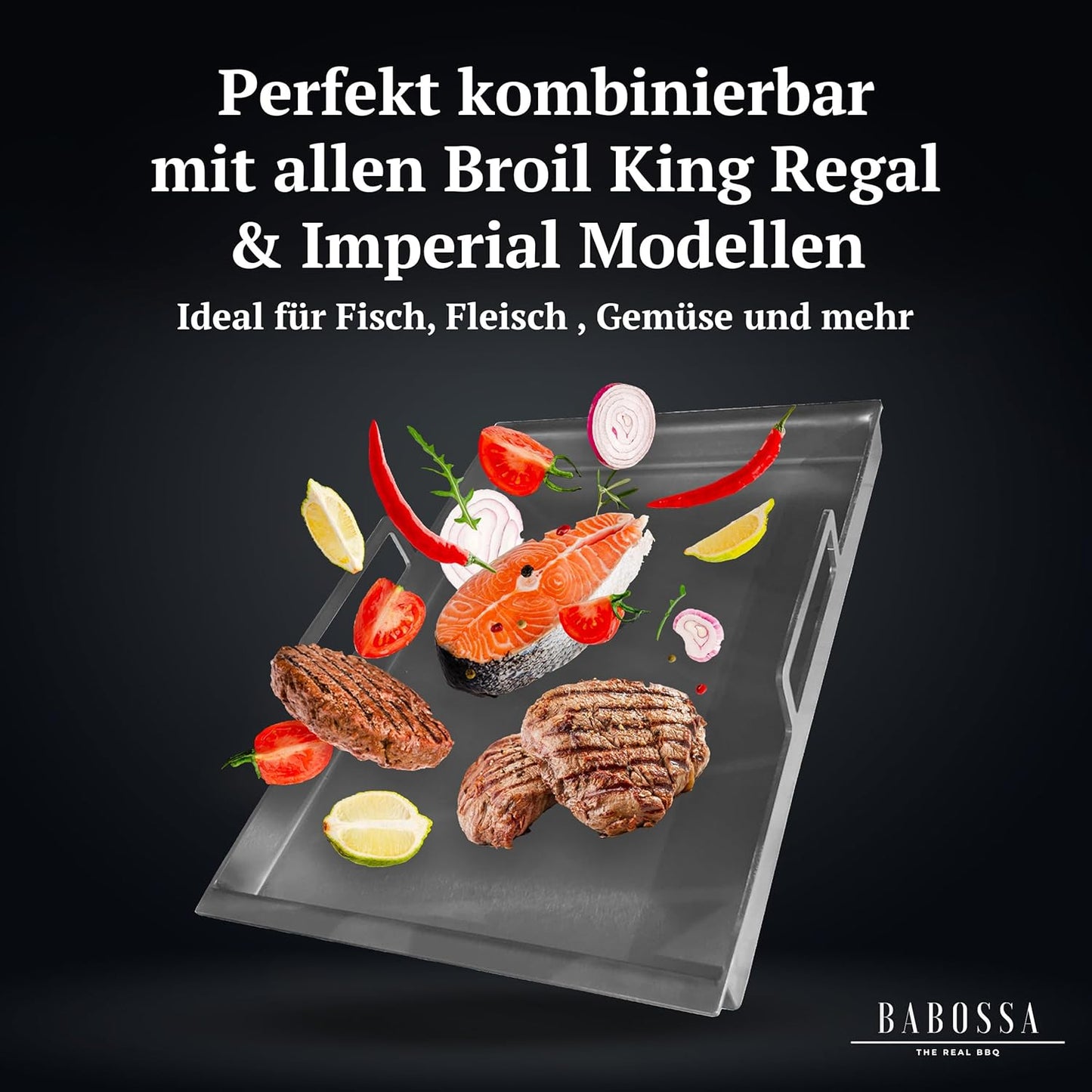 Grill Plancha Teppanyaki Platte, 48 x 32.5 x 8.5 cm
