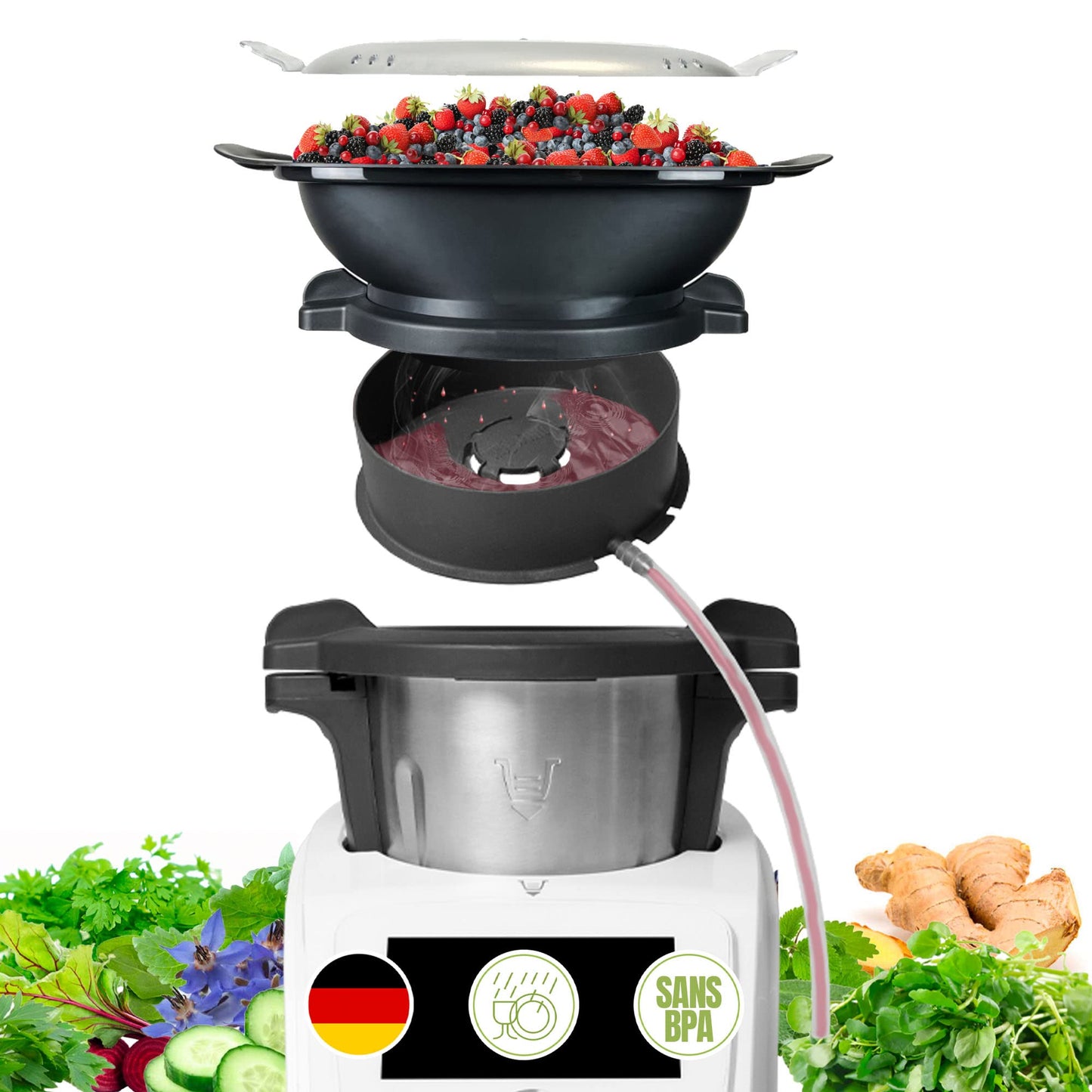Dampfentsafter Saftaufsatz für Monsieur Cuisine