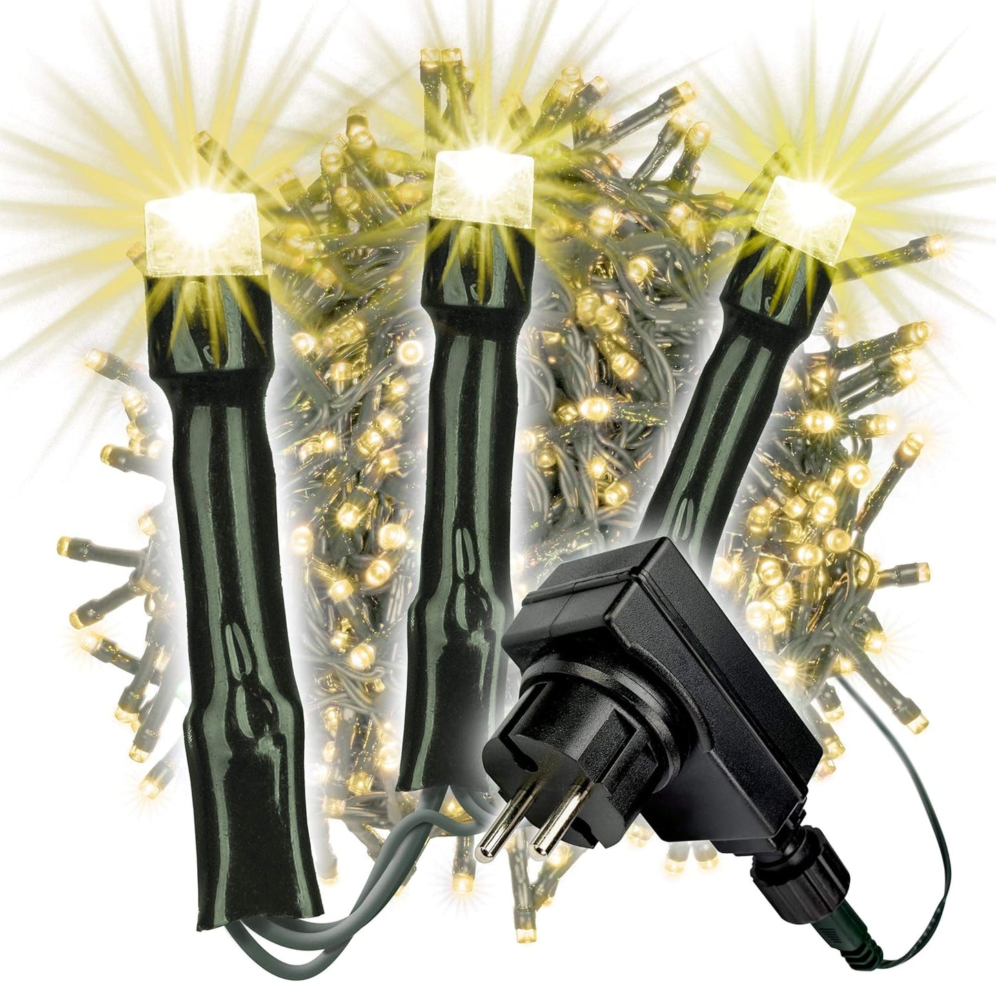 LED-Büschellichterkette mit Timer, Warmweiss 500 LED