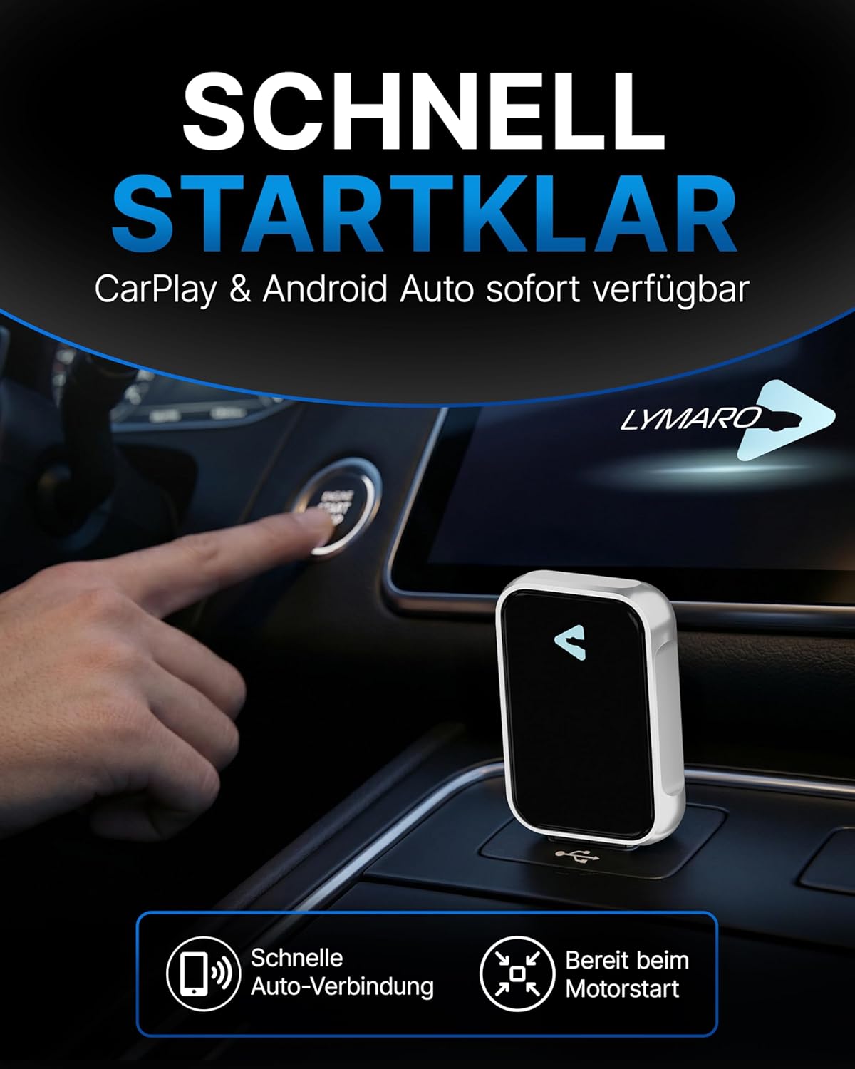 Kabelloser Carplay & Android Auto Adapter, Silver