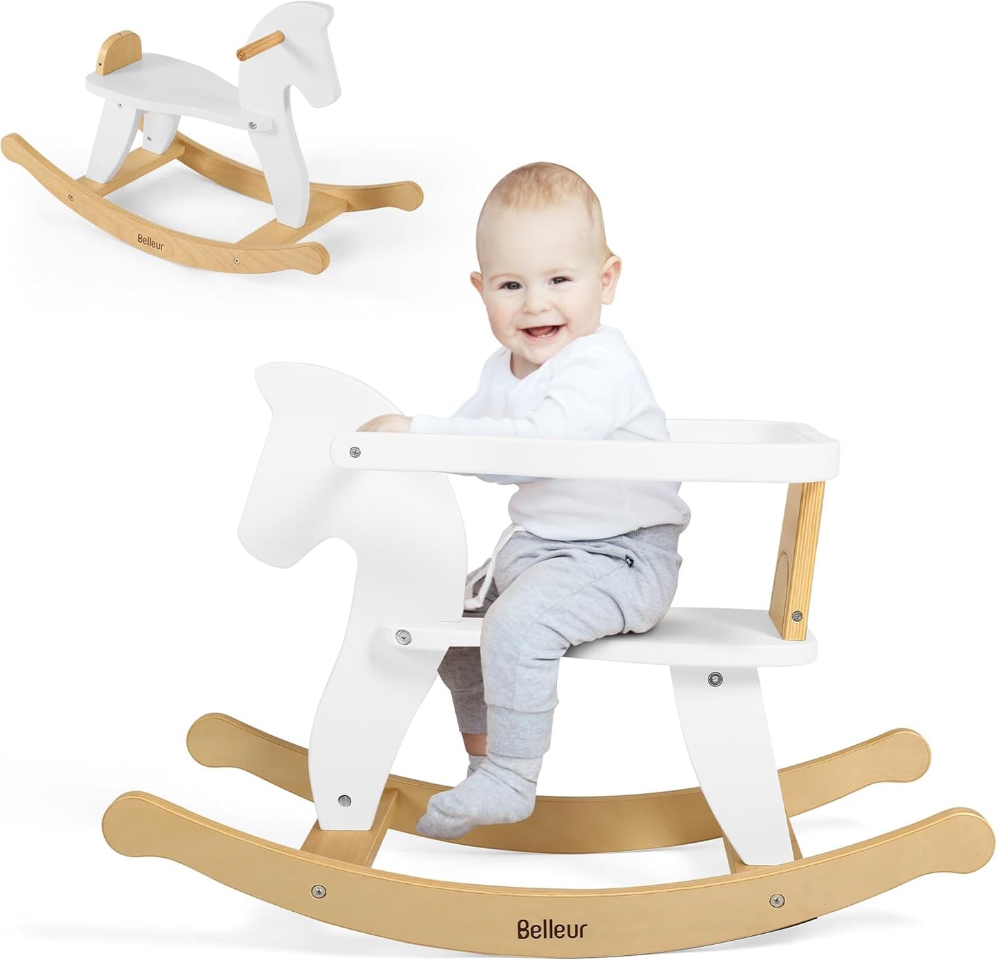 Schaukelpferd für Kleinkinder, Weiß