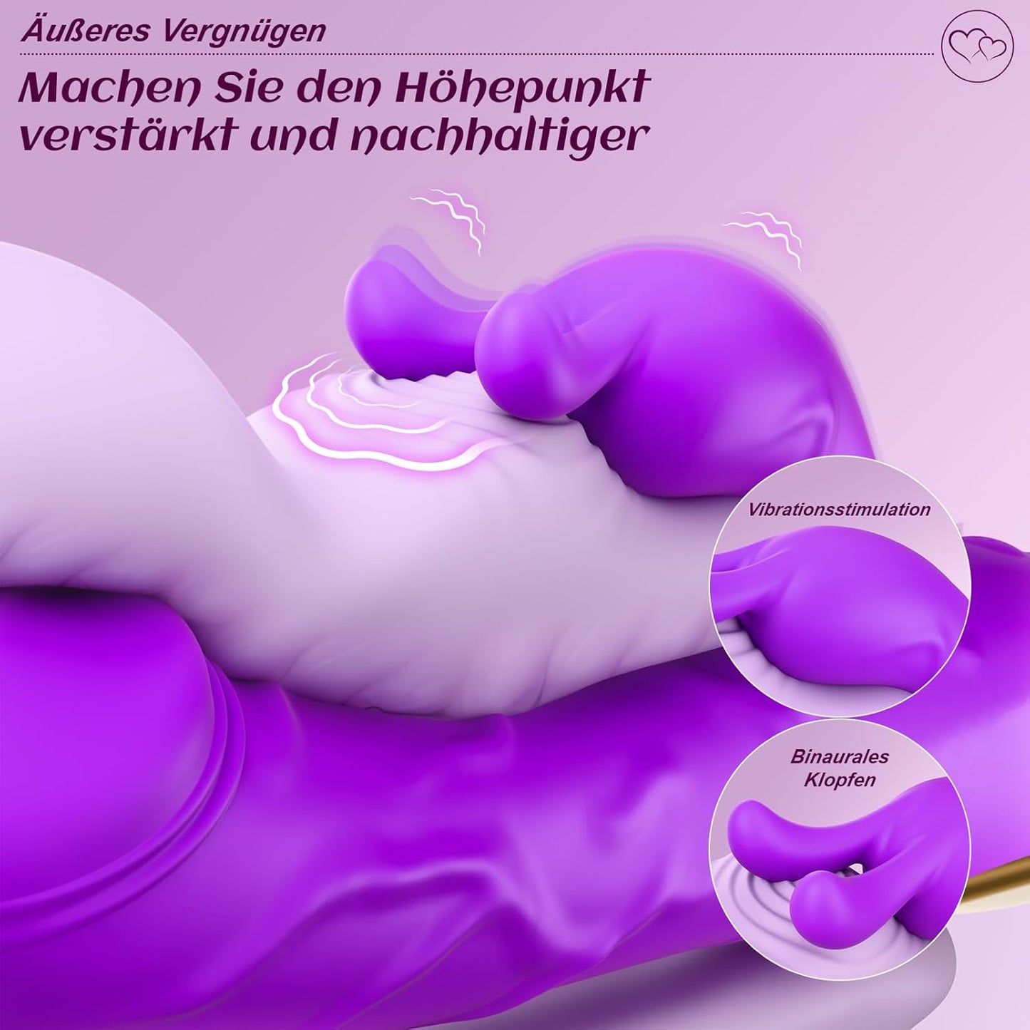 Doppel-Vibrator mit 10 Stoss- und Vibrationsfunktionen, Lila