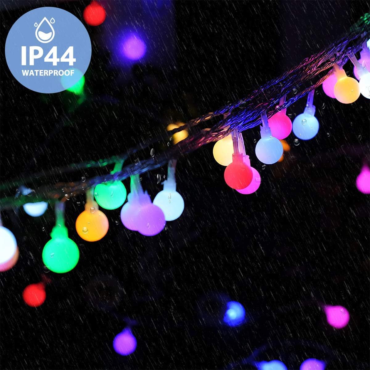 Lichterkette Kugel, 100LED Bunt