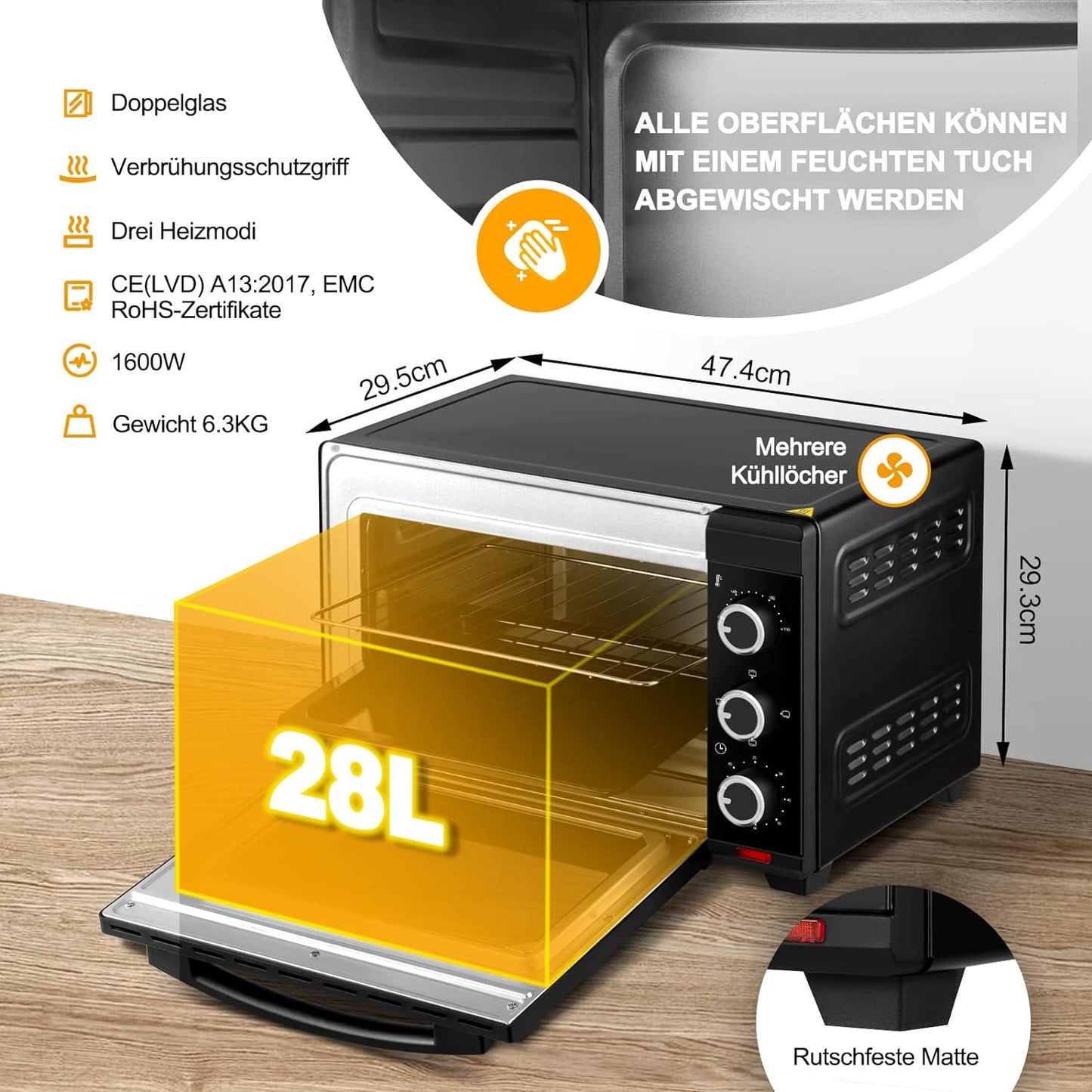 Minibackofen, Schwarz
