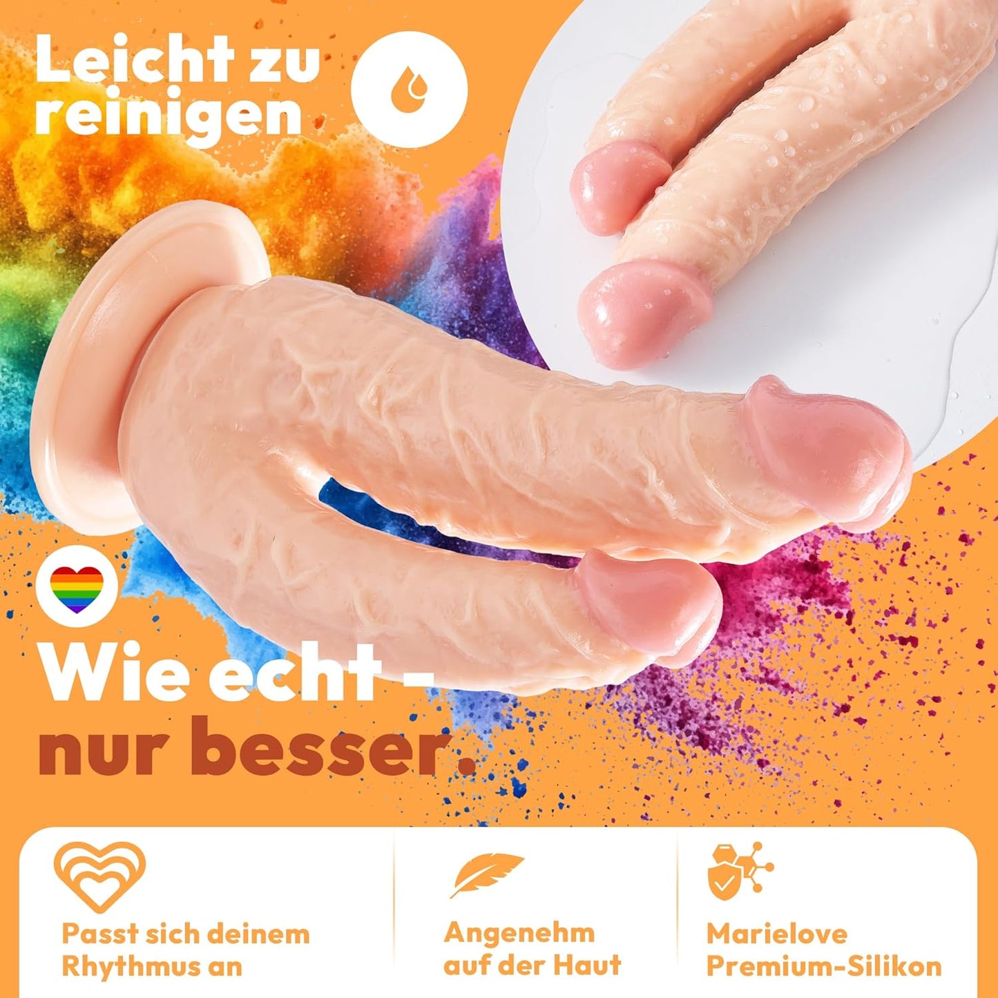 Doppeldildo mit Saugnapf