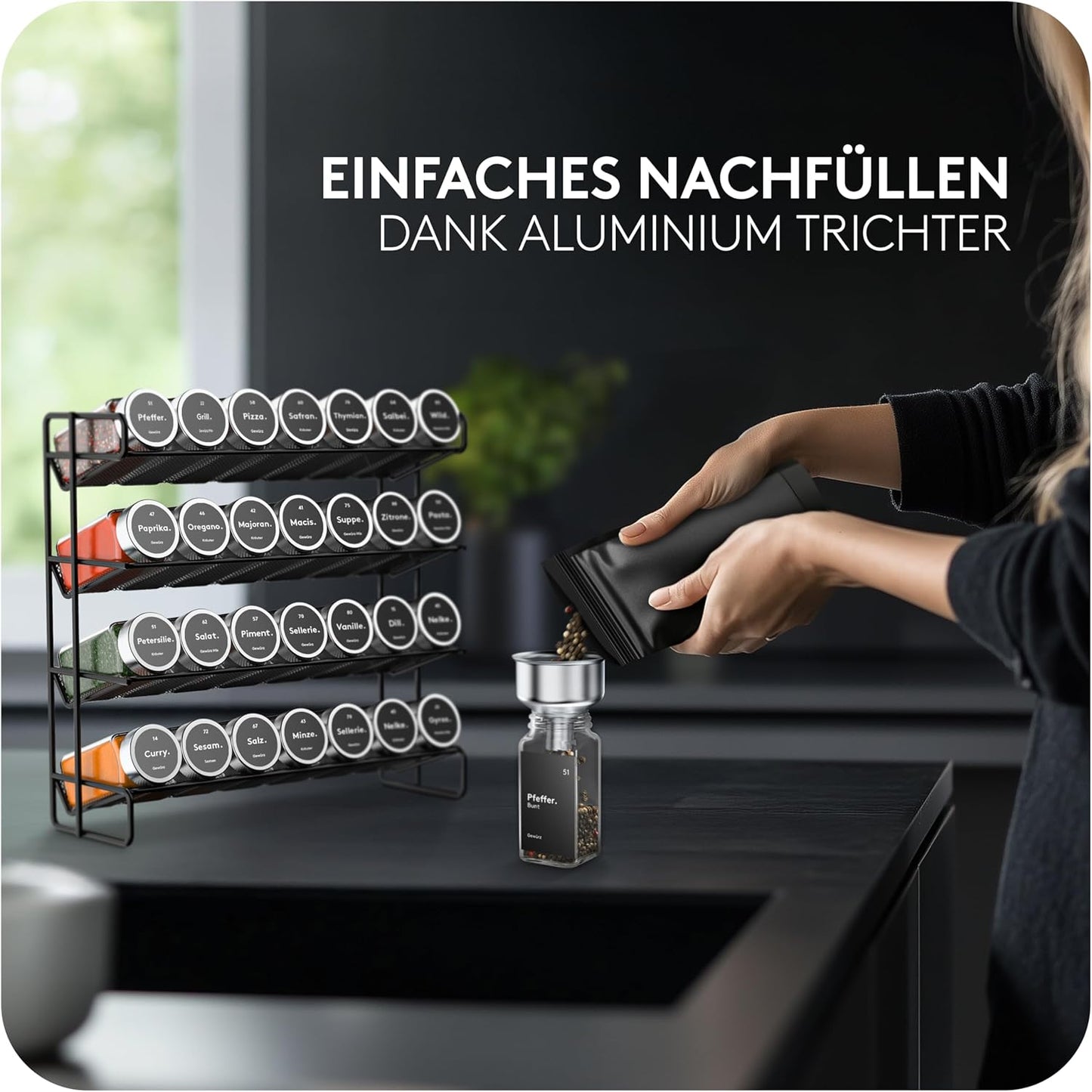 Gewürzgläser-Set mit Streueinsatz (24 Stück)