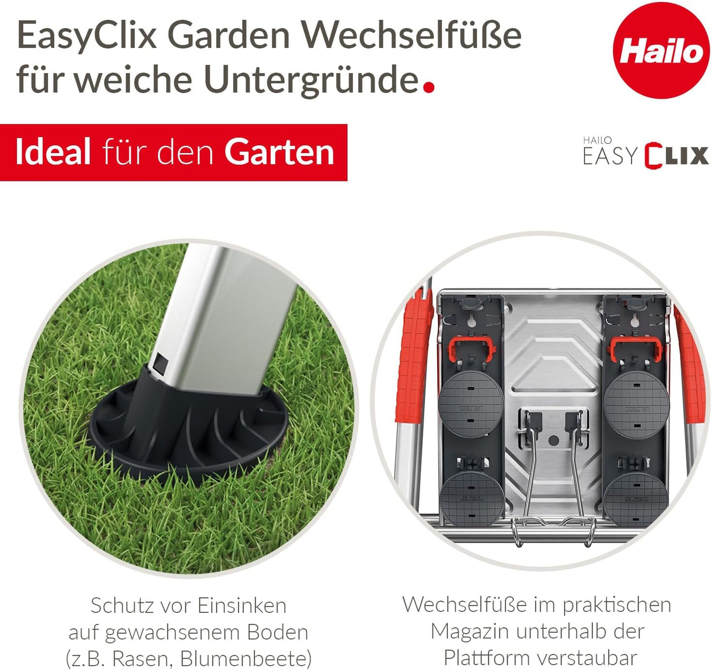 Stehleiter L80 ComfortLine mit EasyClix Garden, 4 Stufen, inkl. EasyClix Garden L