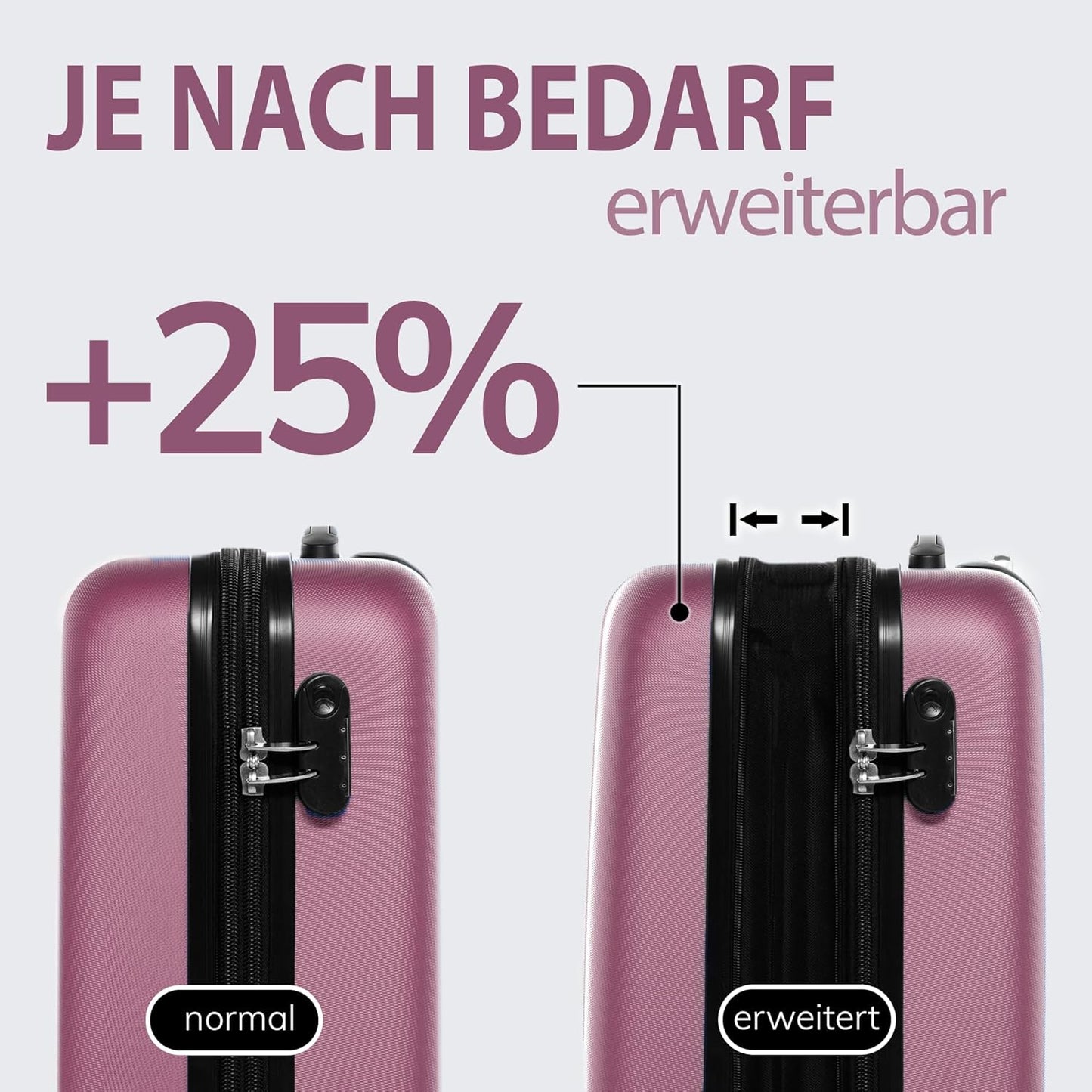 3-teiliges Hartschalenkoffer-Set "Toulouse", 3er Set English Rose